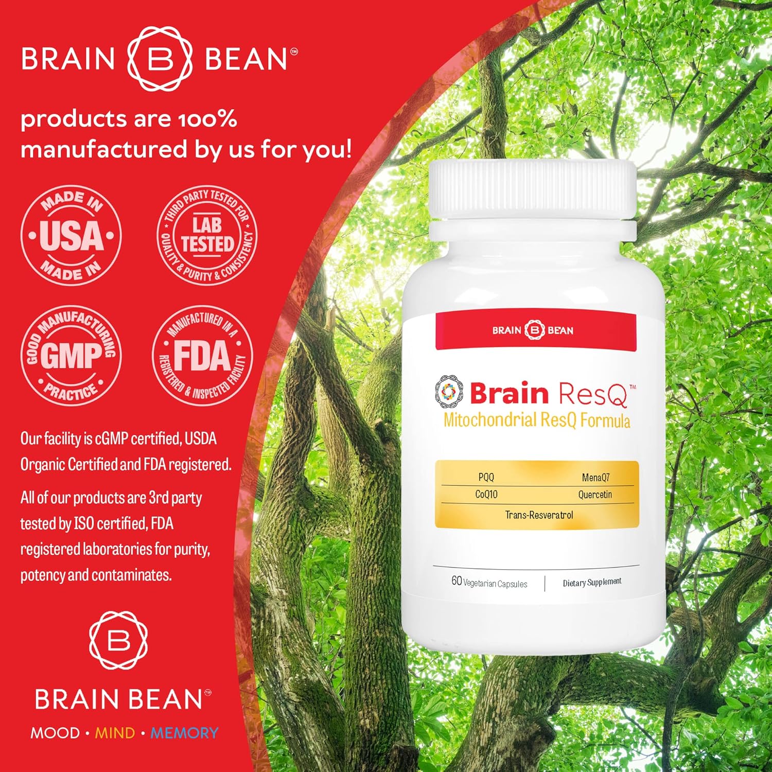 Mitochondrial Energy Optimizer with PQQ, CoQ10, and Resveratrol - 60 Capsules