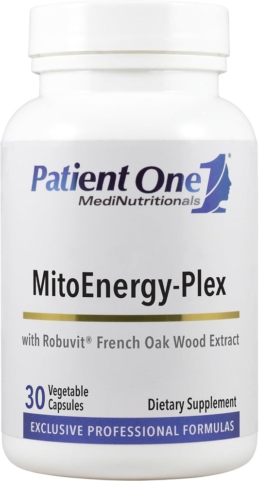 MitoEnergy-Plex Supplement for Energy Support and Fatigue Relief with French Oak, Ashwagandha, and Ginseng - 30 Capsules