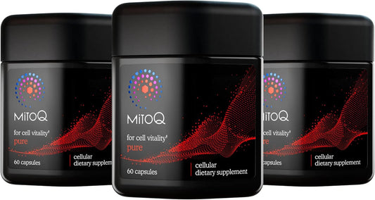 MitoQ Antioxidant Supplement for Cellular Longevity, Metabolic Health, and Energy Support - 180 Capsules