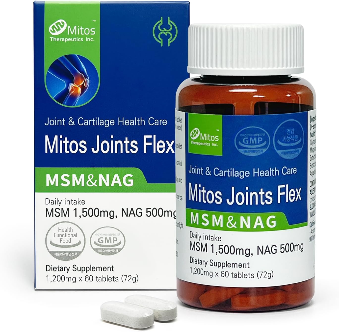 Mitos Joint Flex Supplement for Joint, Muscle, and Cartilage Health | MSM 1500mg & NAG 500mg | 60-Day Satisfaction Guarantee