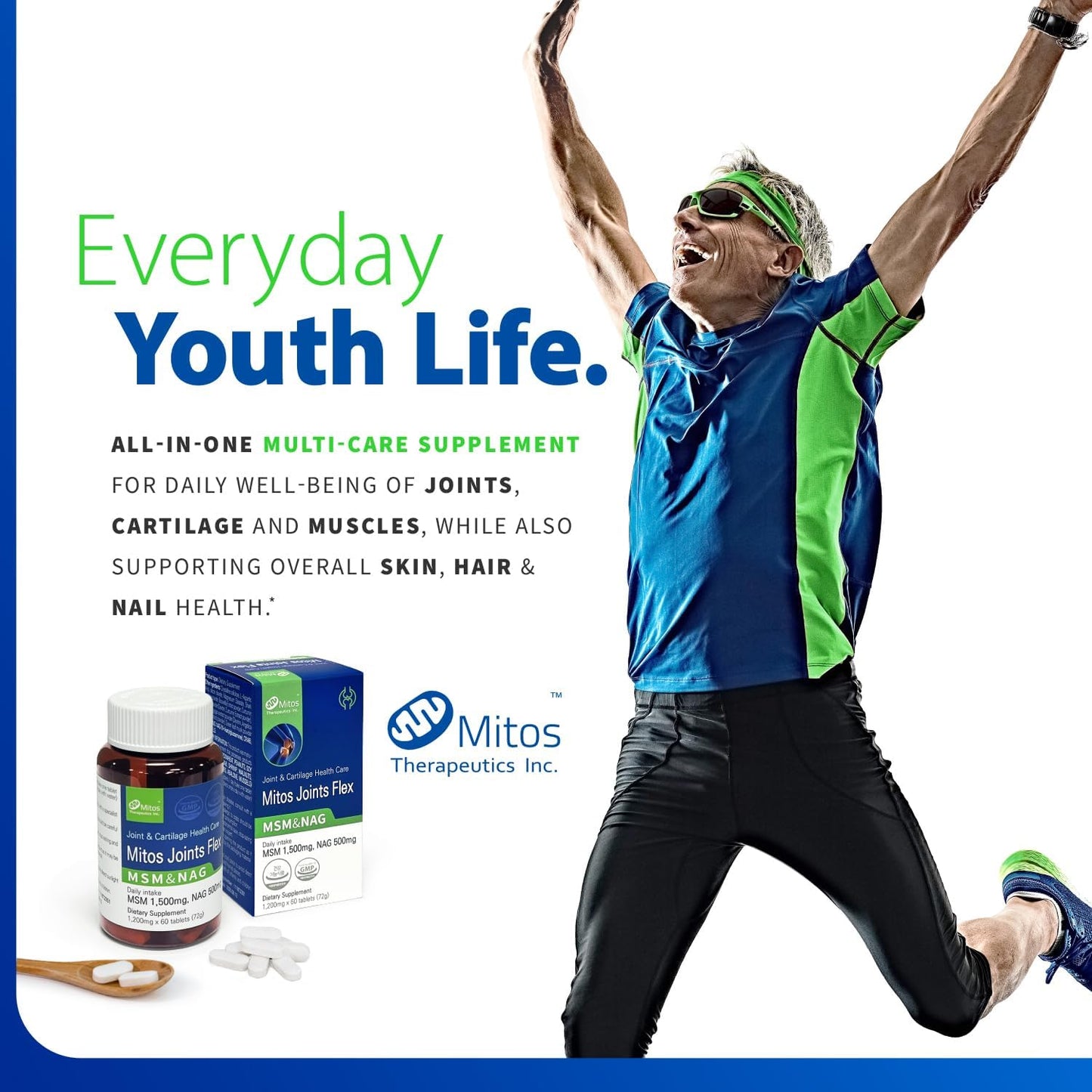 Mitos Joint Flex Supplement for Joint, Muscle, and Cartilage Health | MSM 1500mg & NAG 500mg | 60-Day Satisfaction Guarantee
