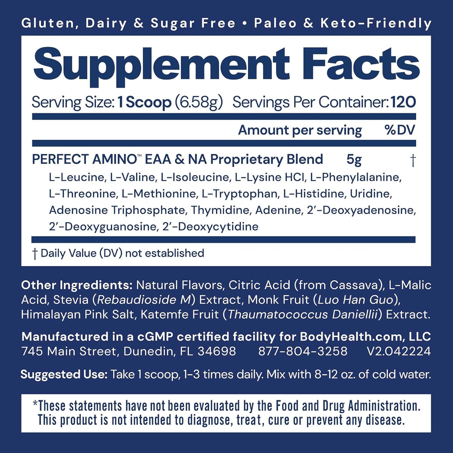 Mixed Berry Amino Acid Energy Drink Powder - Supports Lean Muscle Recovery - Pre & Post Workout BCAA and EAA Powder for Men and Women - 120 Servings