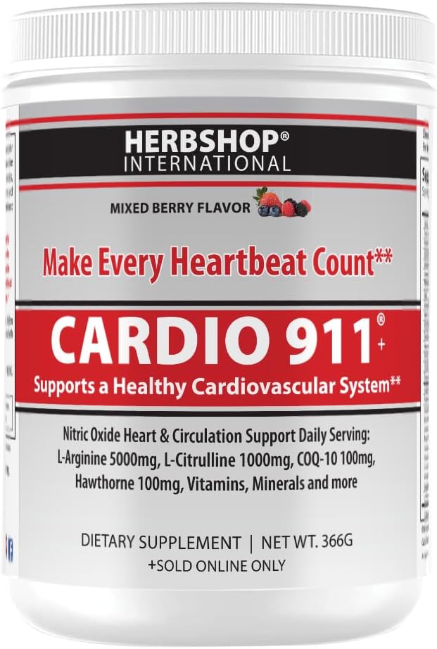 Mixed Berry Flavor Cardio 911 L-arginine & L-citrulline Nitric Oxide Supplement - Pack of 2