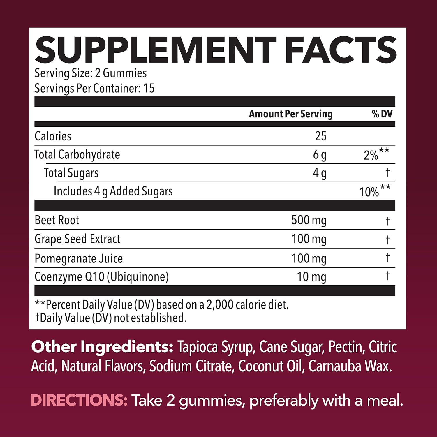 Mixed Berry Flavored Beet Root Gummies with COQ10 & Pomegranate - Nitric Oxide Booster for Endurance, Performance, Recovery - Vegan, Non-GMO, Gluten Free - 30 Count, 15-Day Supply for Men and Women