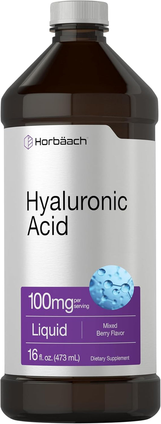 Mixed Berry Flavored Liquid Hyaluronic Acid Supplement - 100mg - 16oz - Non-GMO & Gluten-Free