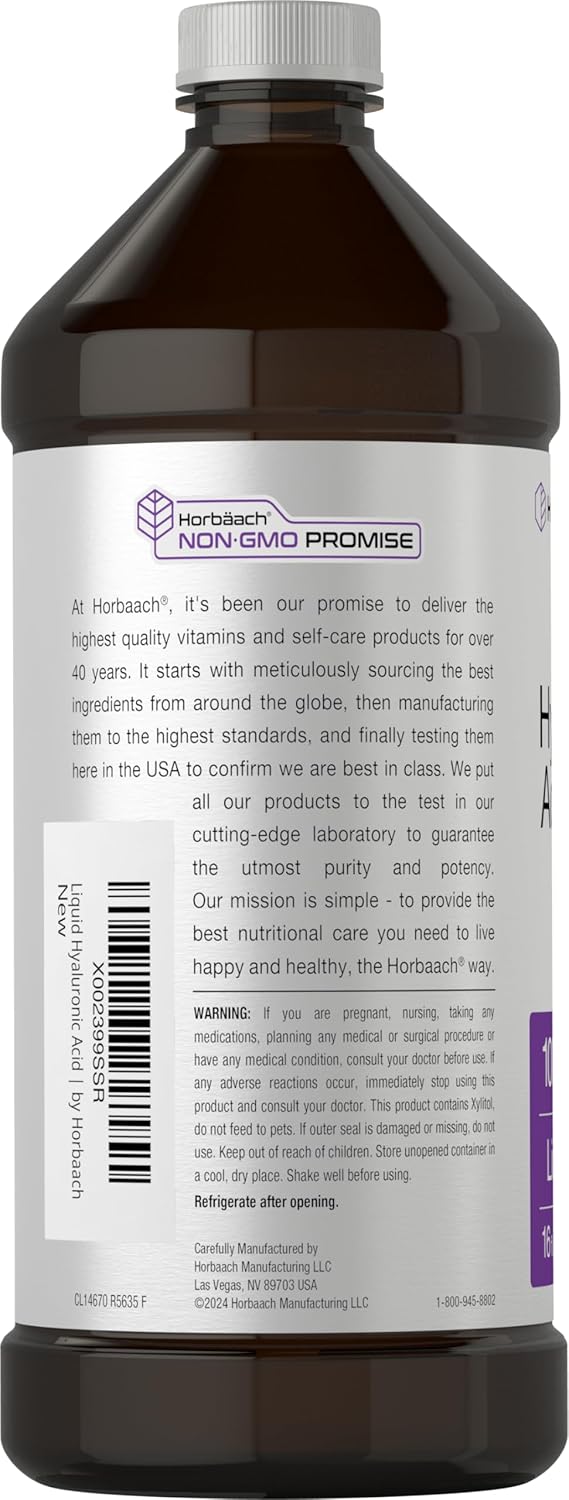 Mixed Berry Flavored Liquid Hyaluronic Acid Supplement - 100mg - 16oz - Non-GMO & Gluten-Free