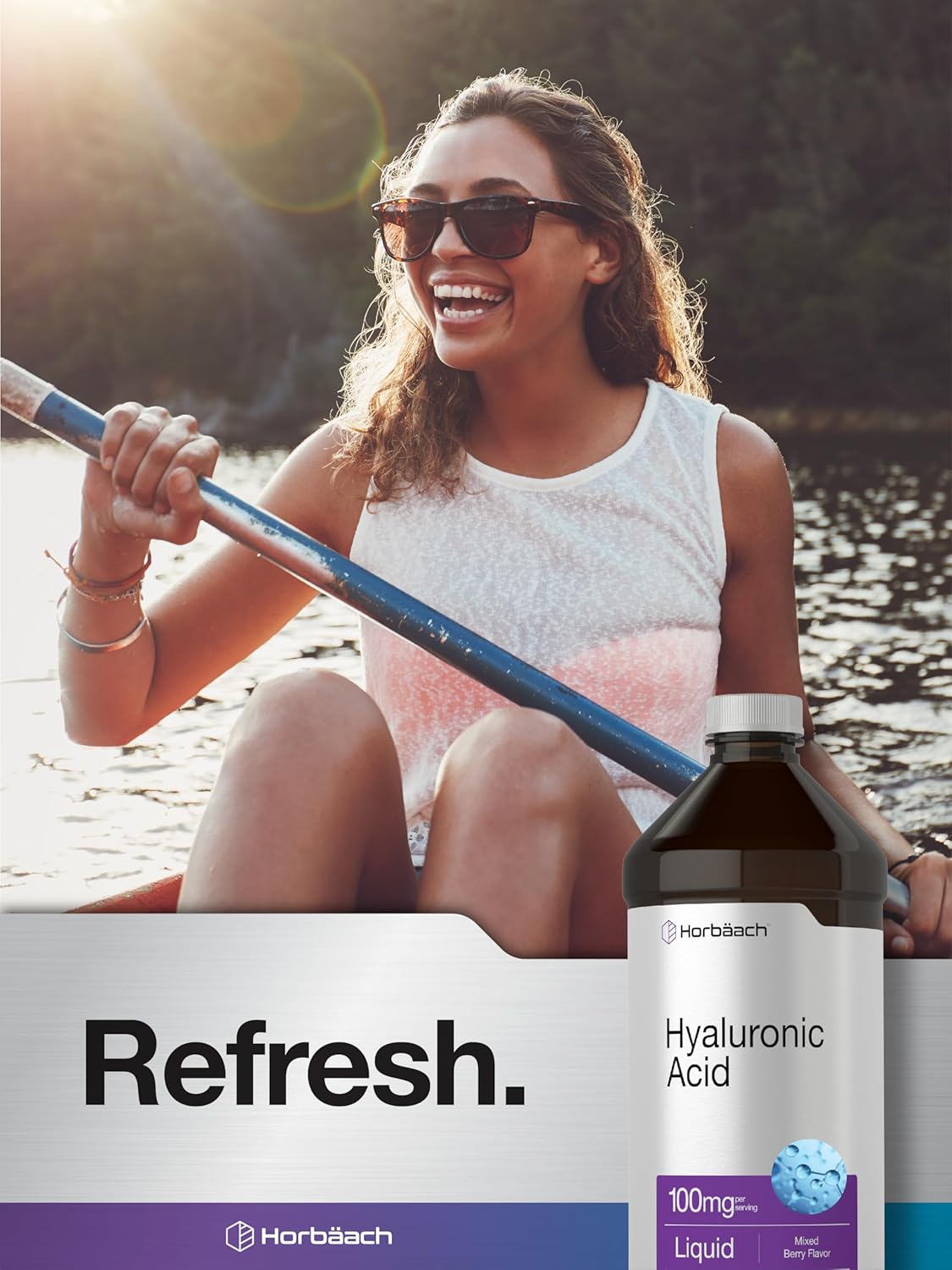 Mixed Berry Flavored Liquid Hyaluronic Acid Supplement - 100mg - 16oz - Non-GMO & Gluten-Free