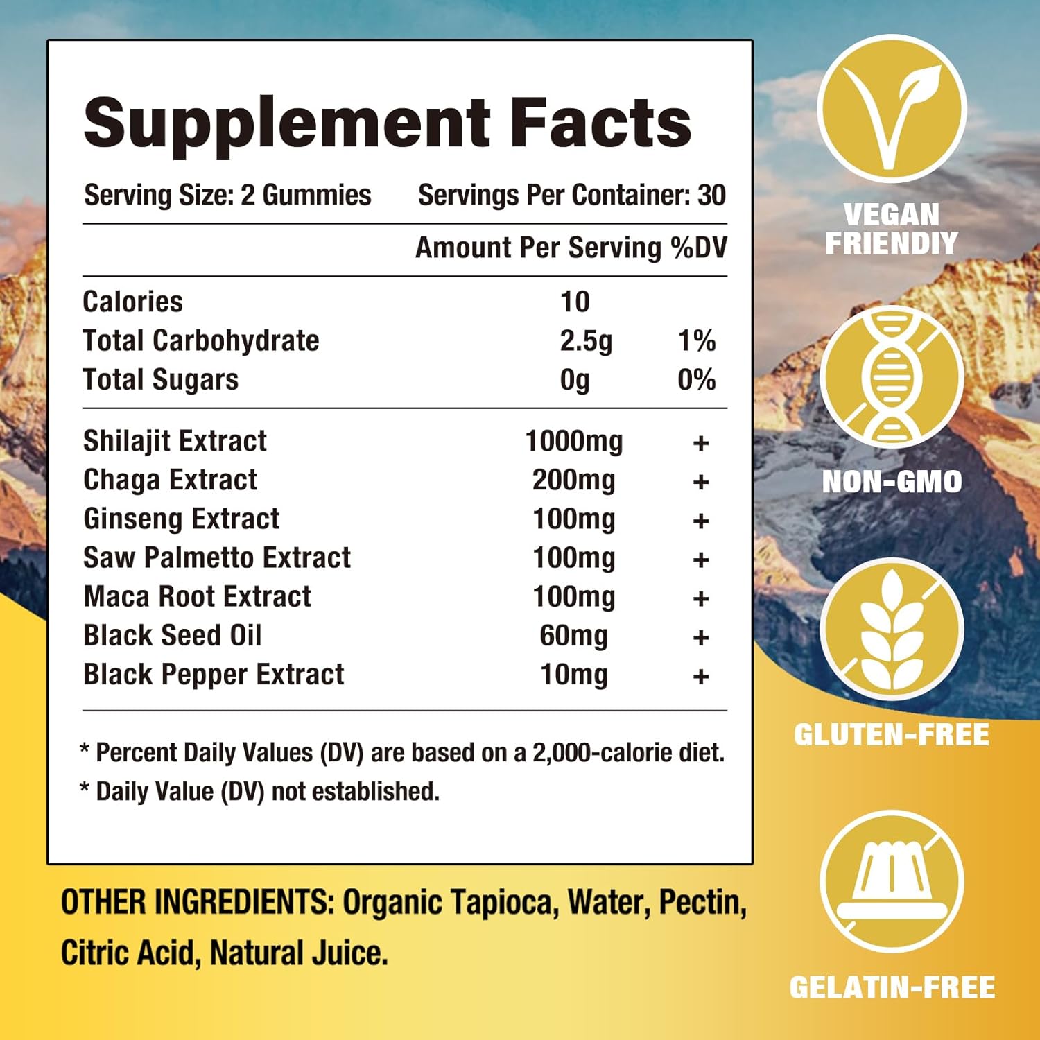 Mixed Berry Flavored Sijigood Shilajit Gummies - Supplement with 85+ Trace Minerals for Men & Women - 60 Gummies