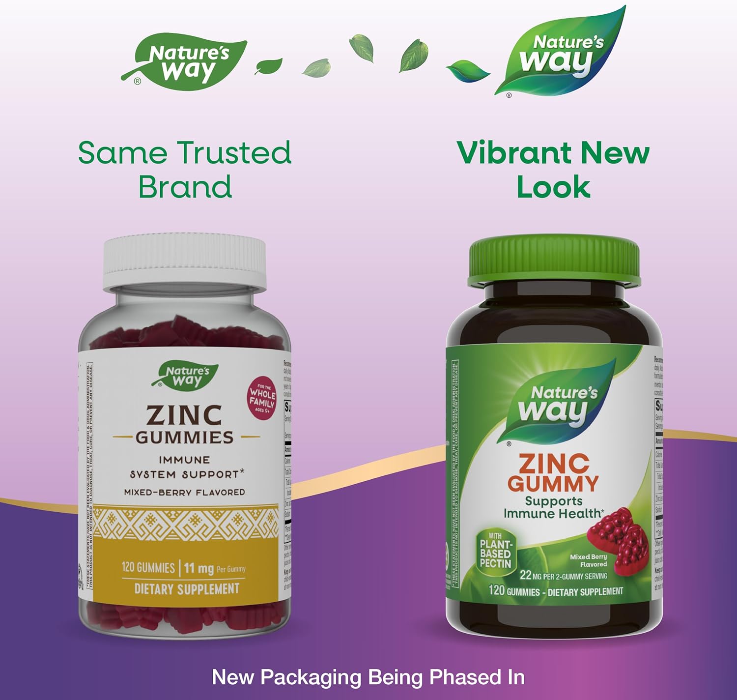Mixed Berry Flavored Zinc Gummies for Daily Immune Support - 100% Daily Value Zinc, 120 Gummies