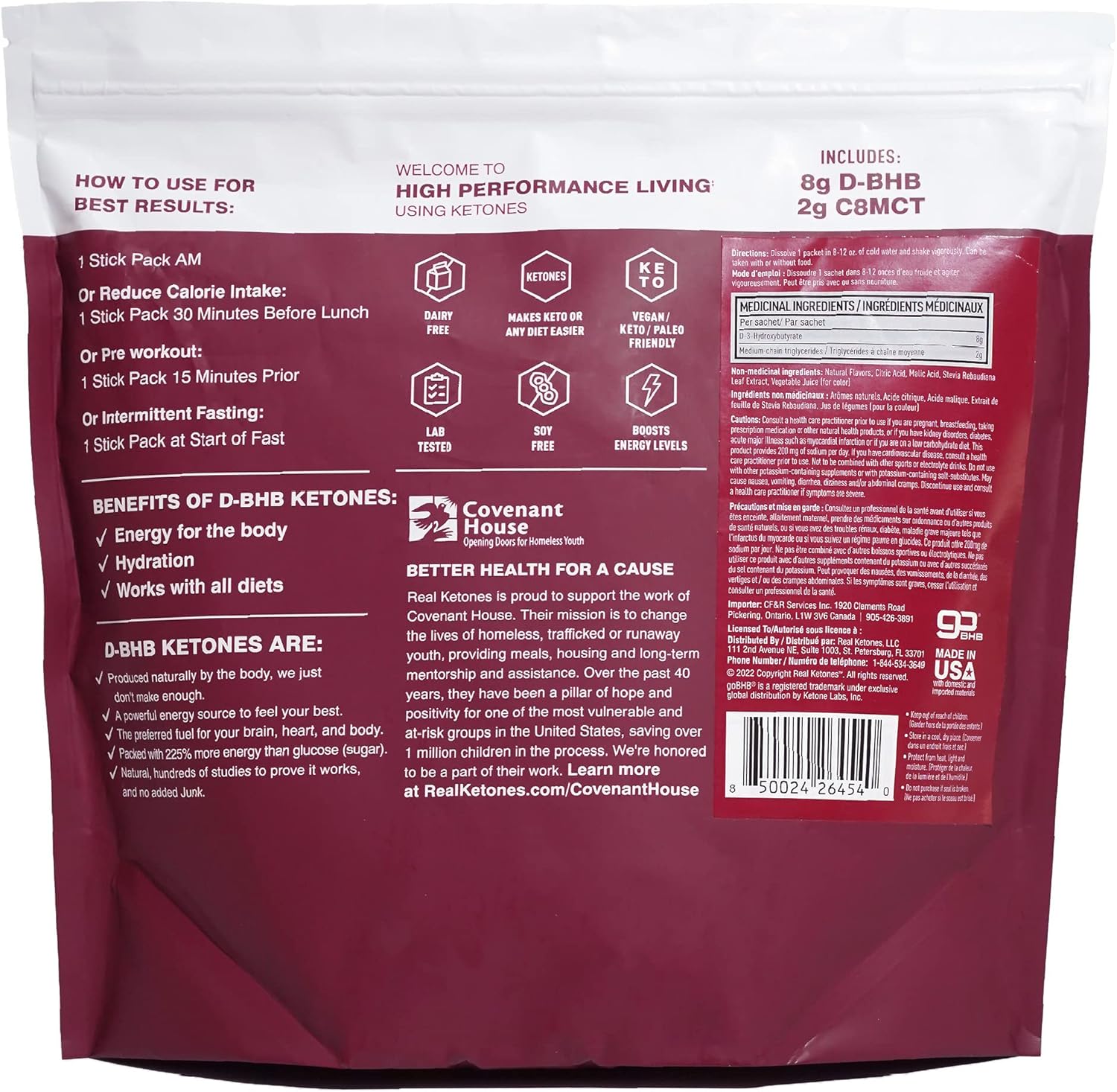 Mixed Berry Ketones MCT & BHB Exogenous Ketones Drink Mix - 30 Pack Electrolytes Powder Packets, No Sugar, Hydrating Keto BHB