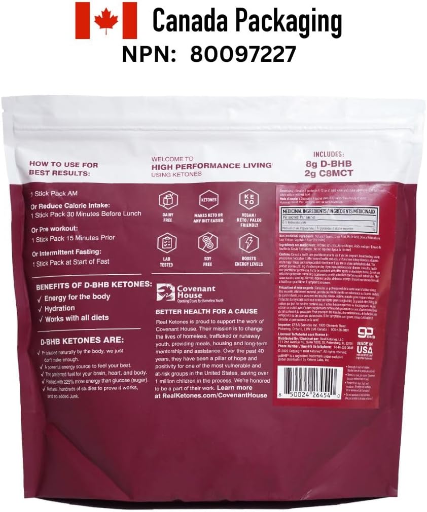 Mixed Berry Ketones MCT & BHB Exogenous Ketones Drink Mix - 30 Pack Electrolytes Powder Packets, No Sugar, Hydrating Keto BHB