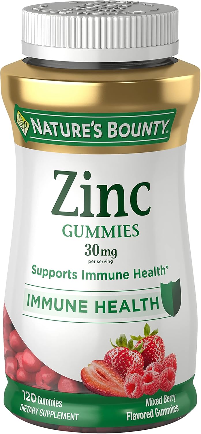 Mixed Berry Zinc Gummies for Immune Support and Skin Health - 120 Count