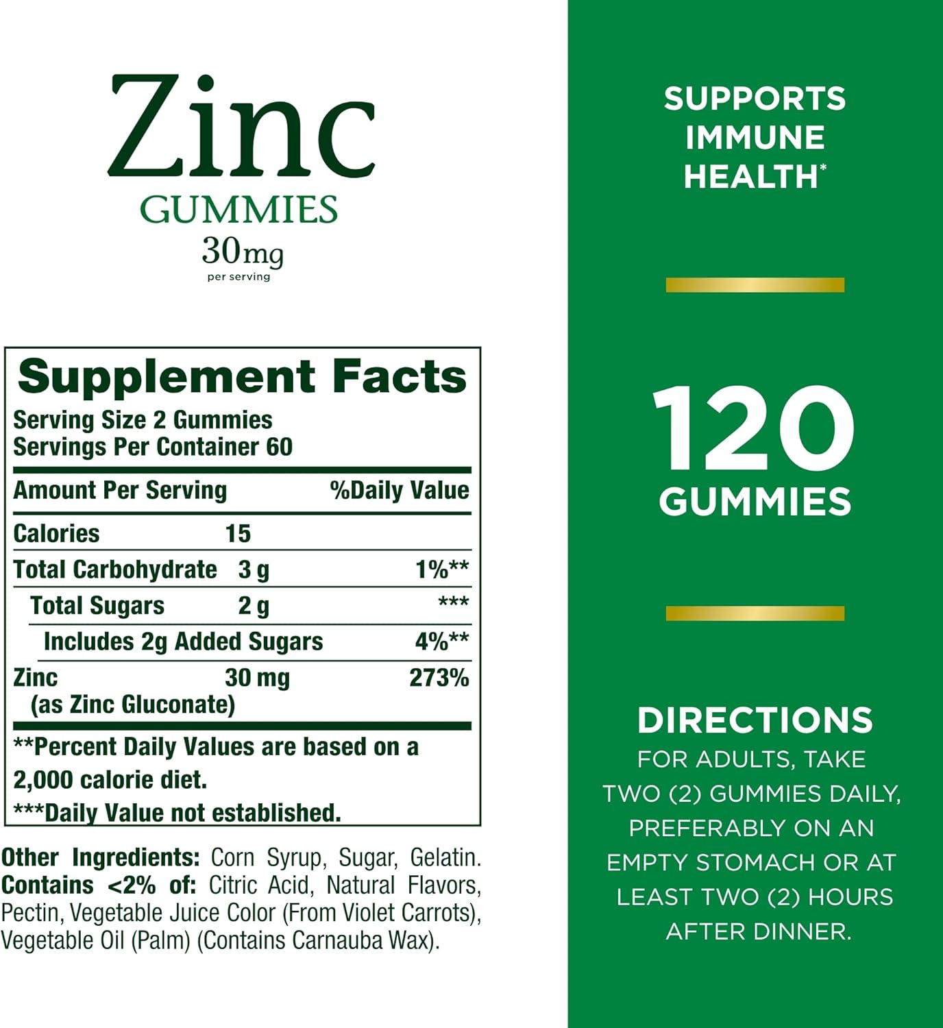 Mixed Berry Zinc Gummies for Immune Support and Skin Health - 120 Count