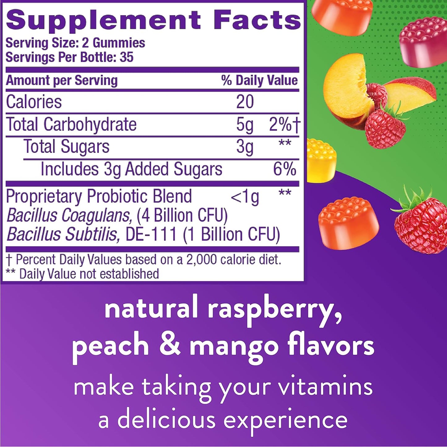 Mixed Flavor Vitafusion Probiotic Gummy Supplements & Heart Health Omega-3 Gummy Vitamins