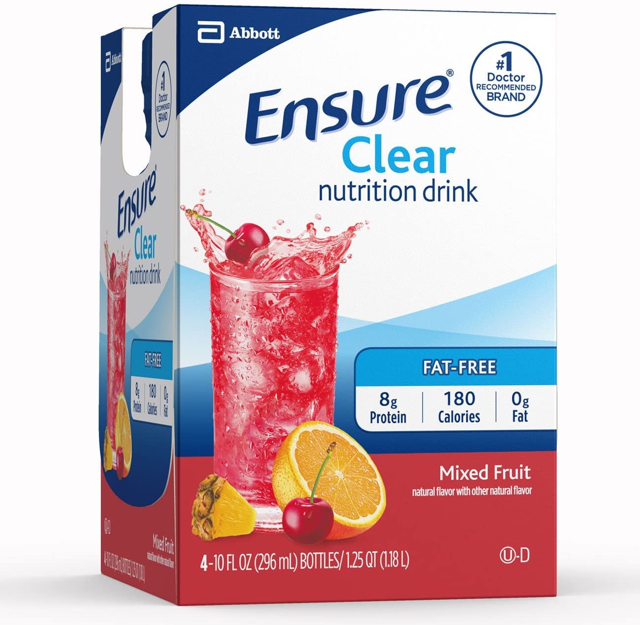Mixed Fruit Flavor Ensure Clear Nutrition Drink Bottles - 10 Fl Oz, Pack of 4