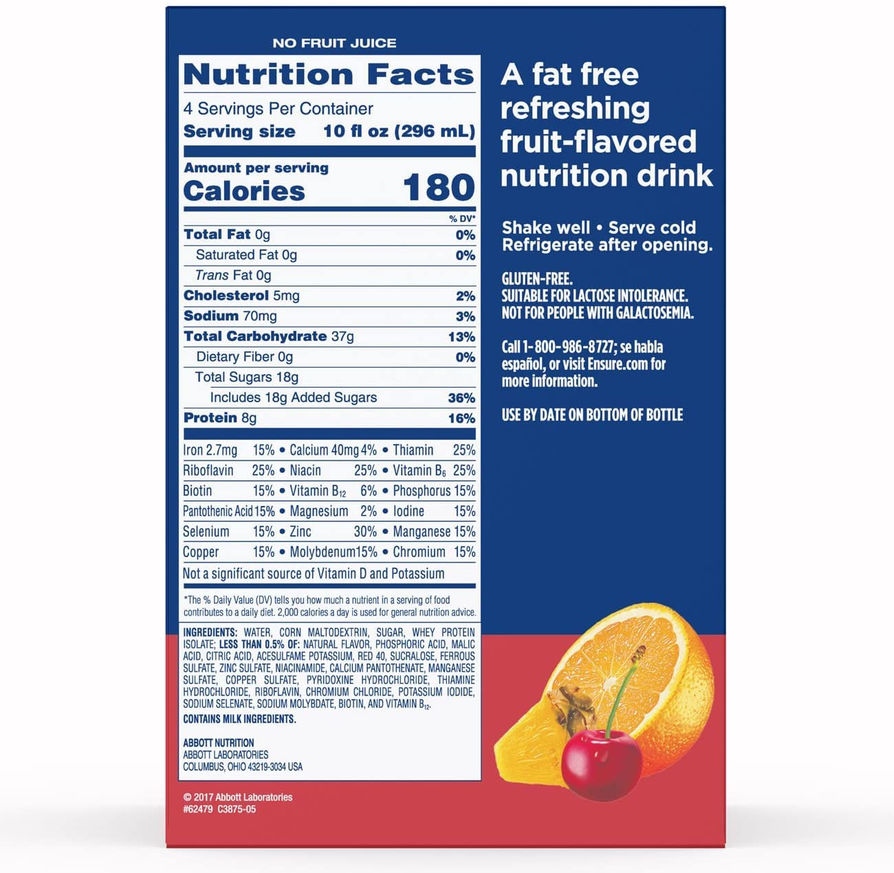Mixed Fruit Flavor Ensure Clear Nutrition Drink Bottles - 10 Fl Oz, Pack of 4