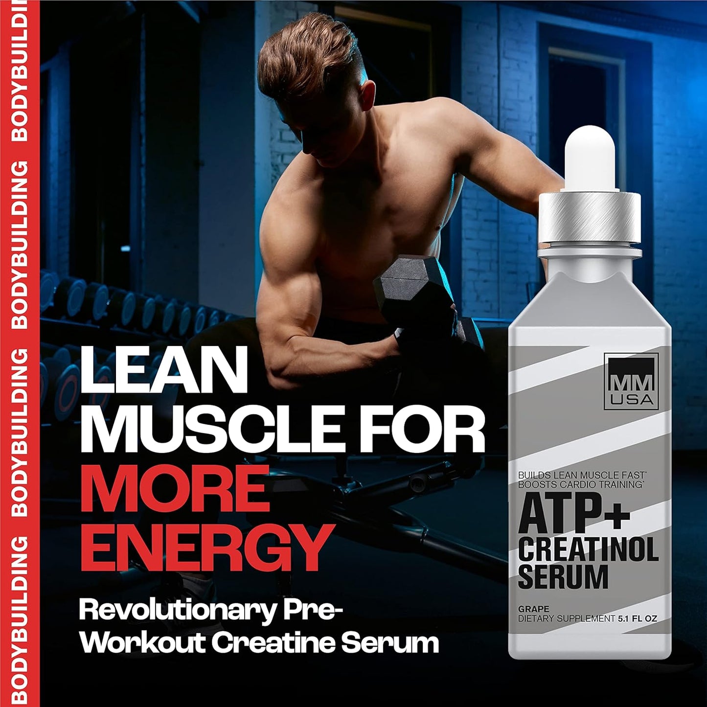 MMUSA ATP+ Men's Creatine Serum for Enhanced Workouts & Recovery - Amino Acids, Vitamins, Joint Support - Top Pre-Workout Solution