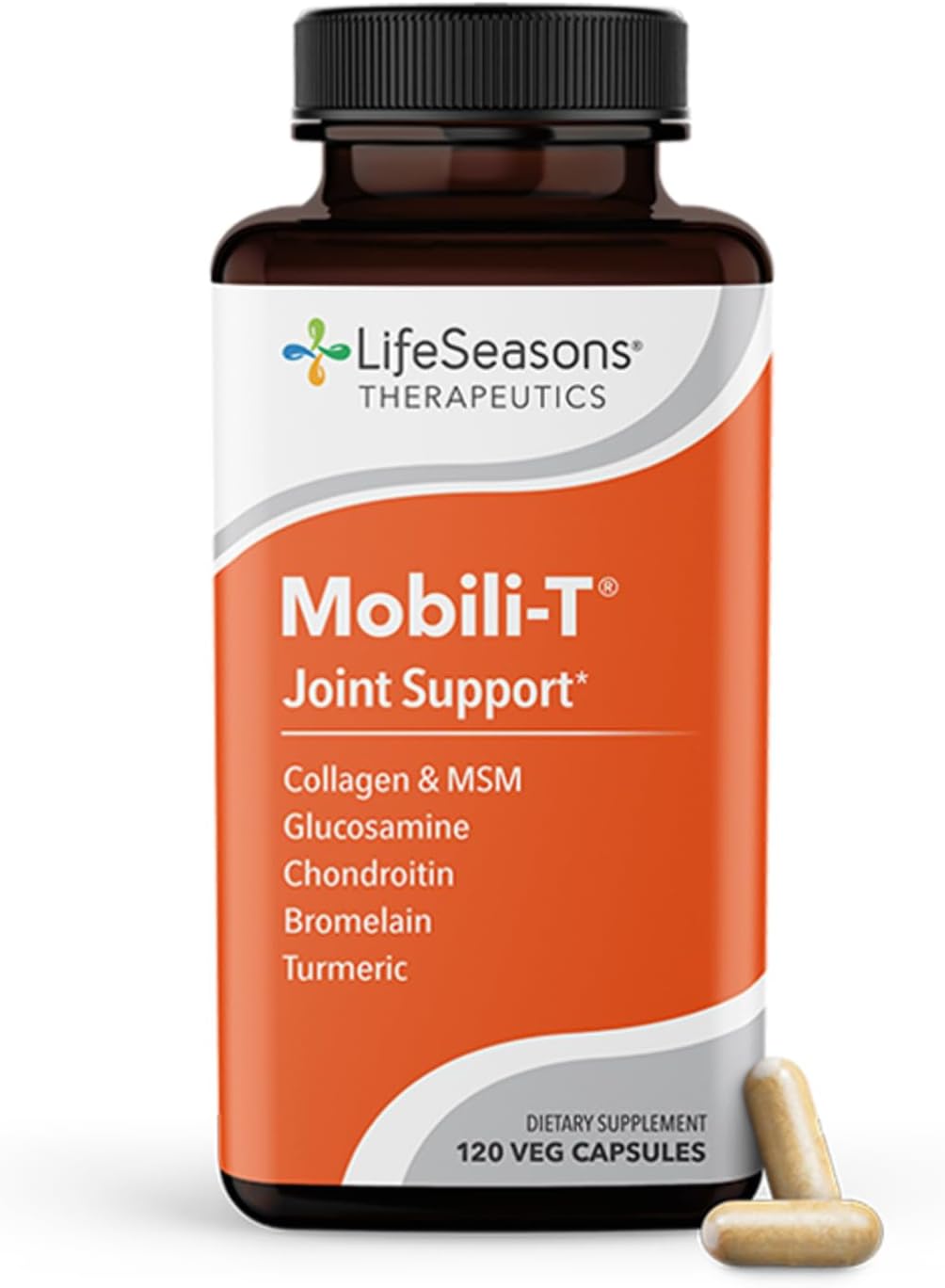 Mobili-T Joint Support Supplement with Glucosamine, Chondroitin, MSM, Collagen, Bromelain, Turmeric - Reduce Inflammation & Aches - Increase Mobility - 120 Capsules