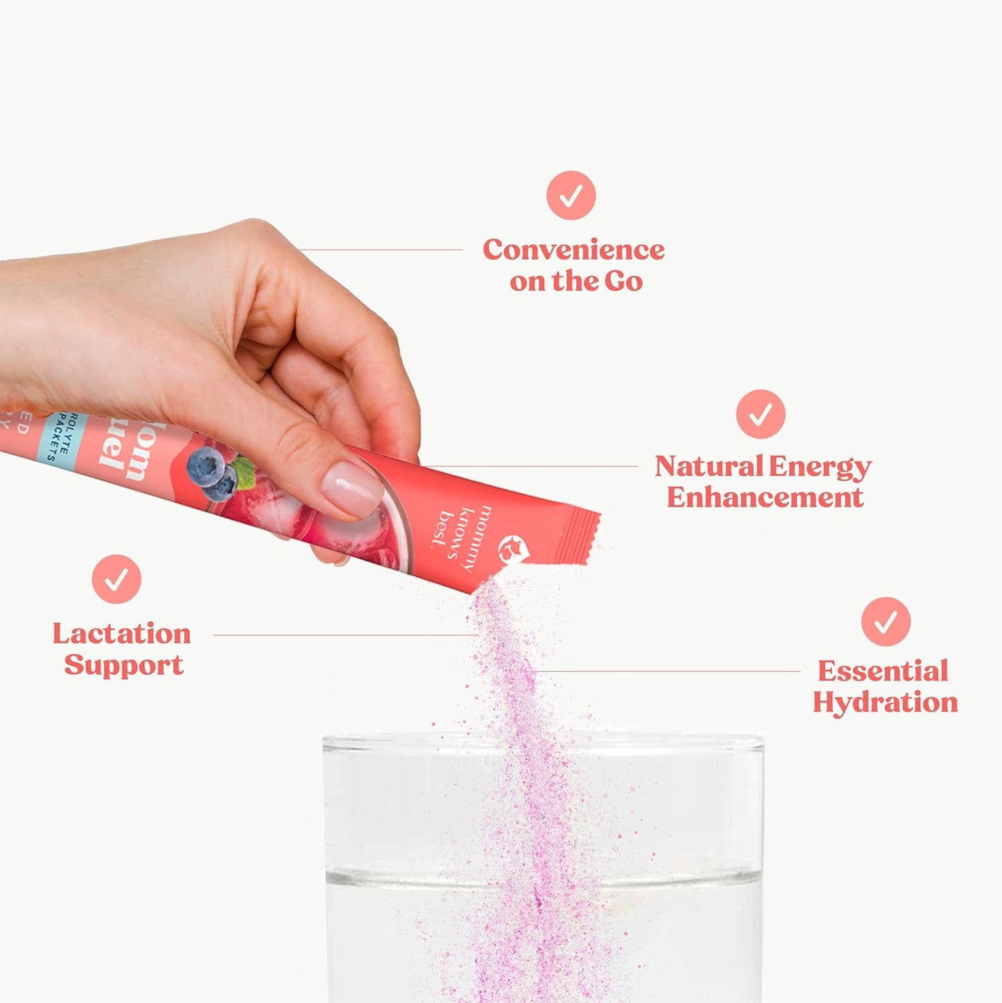 Mommy Knows Best Electrolyte Drink Mix for Moms - Hydration Support for Pregnancy and Lactation - Prenatal Electrolytes and Trace Minerals - 16 Count