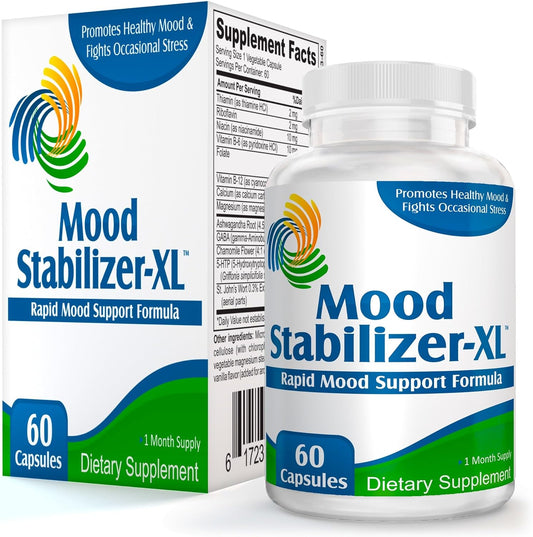 Mood Stabilizer-XL: Support Supplement with 13 Active Ingredients - Mood Enhancer & Vitamins - 60 Capsules