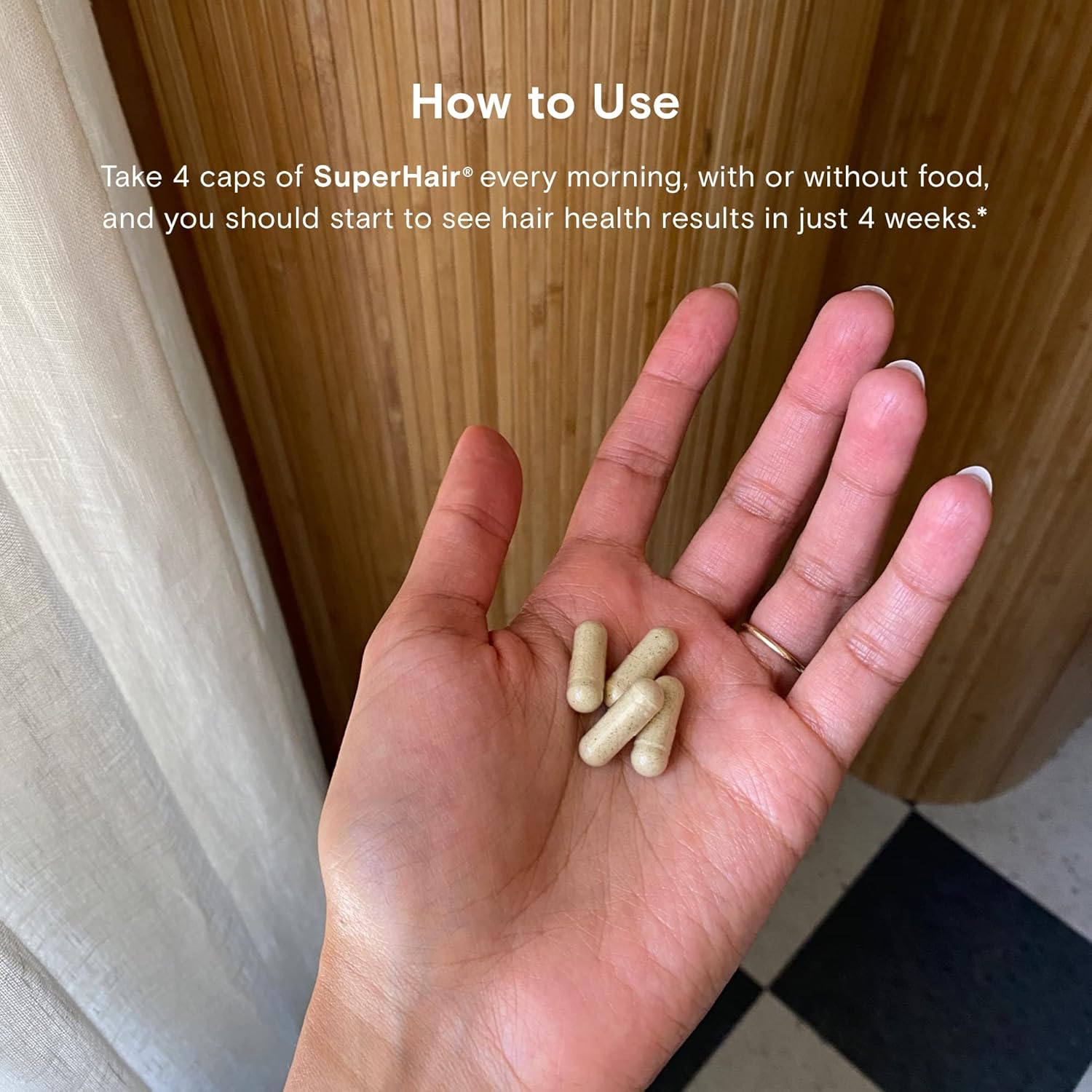 Moon Juice SuperHair 120 Capsules - Hair Growth Vitamins with Organic Ashwagandha - Vegan, Gluten Free, Non GMO - Glass Bottle - 3rd Party Tested