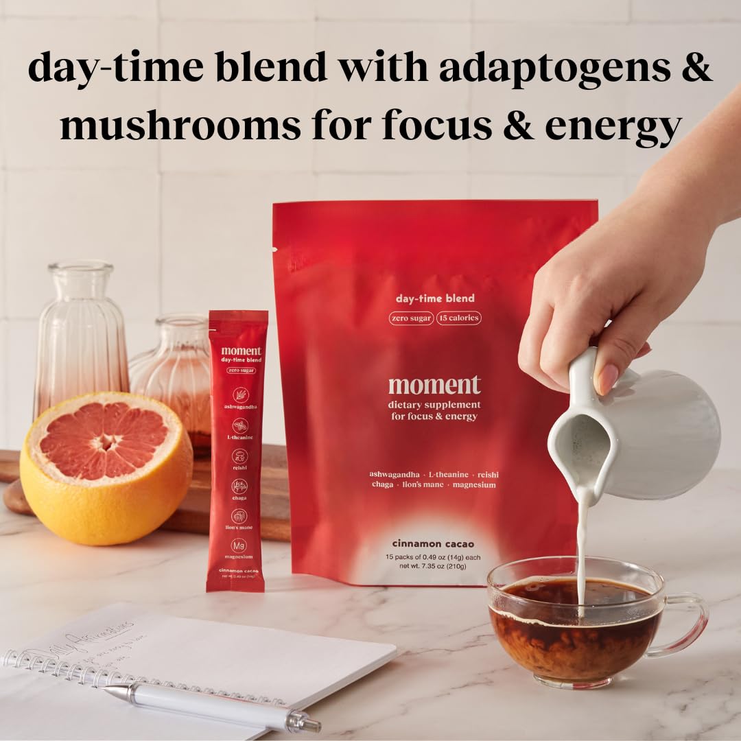 Morning Energy Chai Powder with Adaptogens, Mushrooms, & Cacao - Zero Sugar Keto Drink (15 Servings)