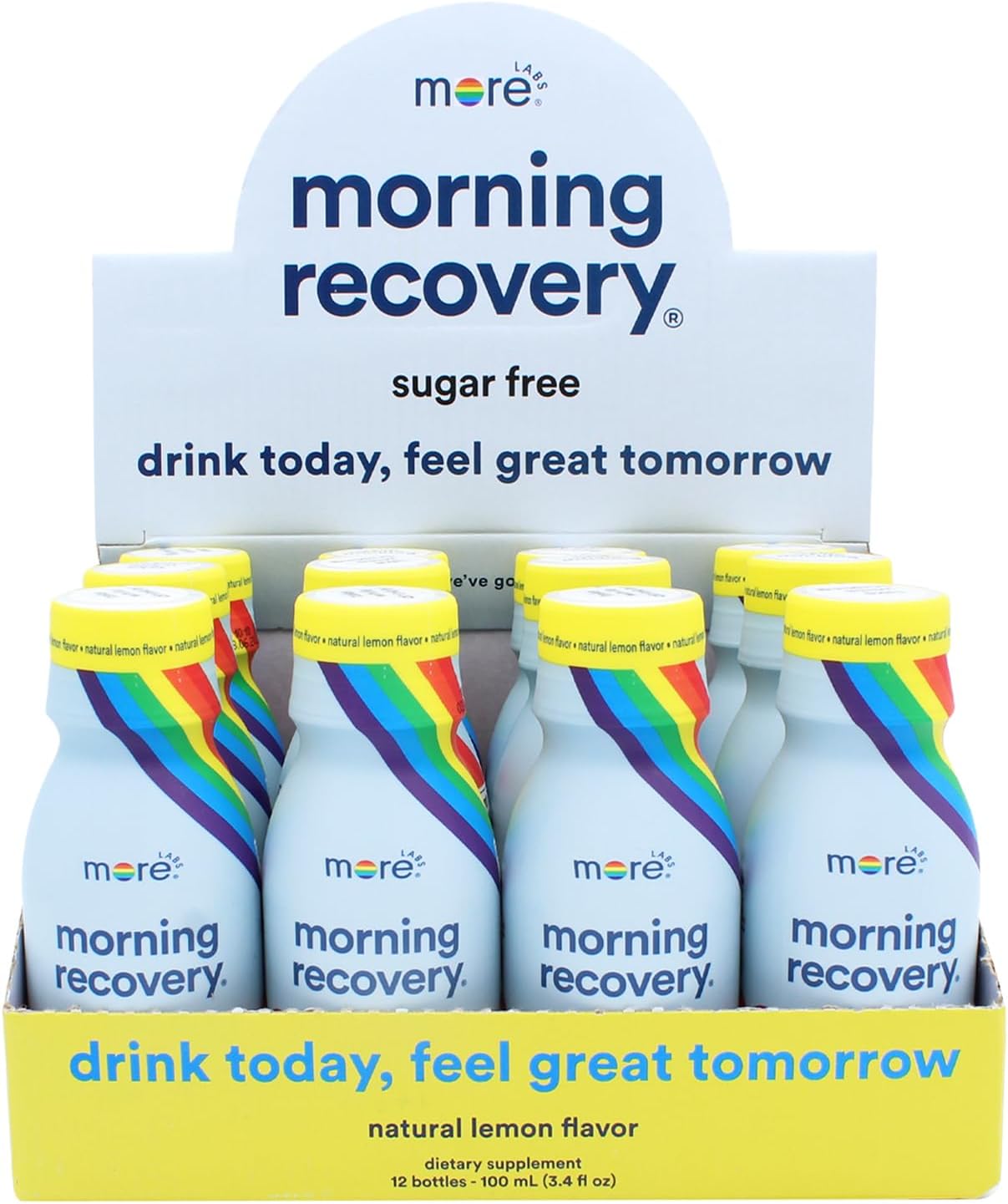 Morning Recovery Electrolyte Milk Thistle Drink - 24 Pack Sugar-Free Lemon DHM Liquid for Hydration & Morning Recovery