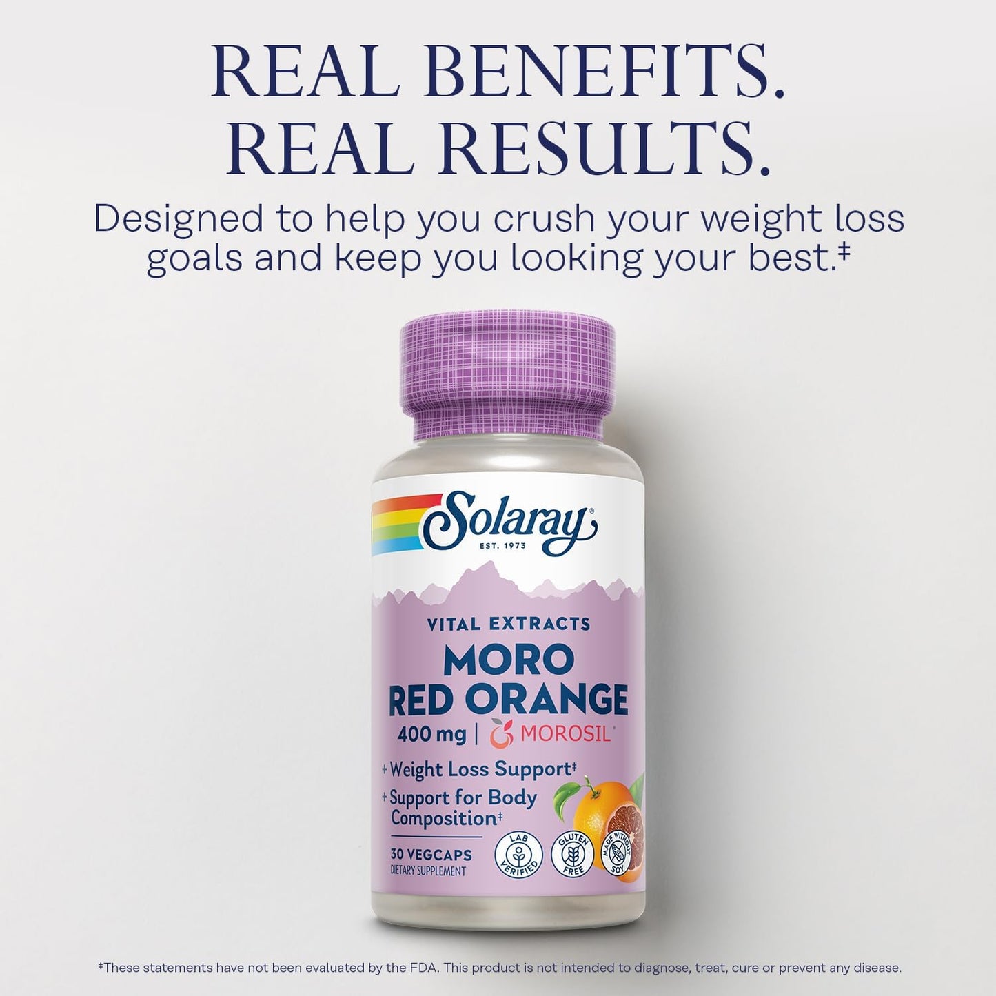 Moro Red Orange Weight Loss Supplement - Clinically Studied Blood Orange Extract - Body Composition Support - 30 VegCaps, Gluten Free