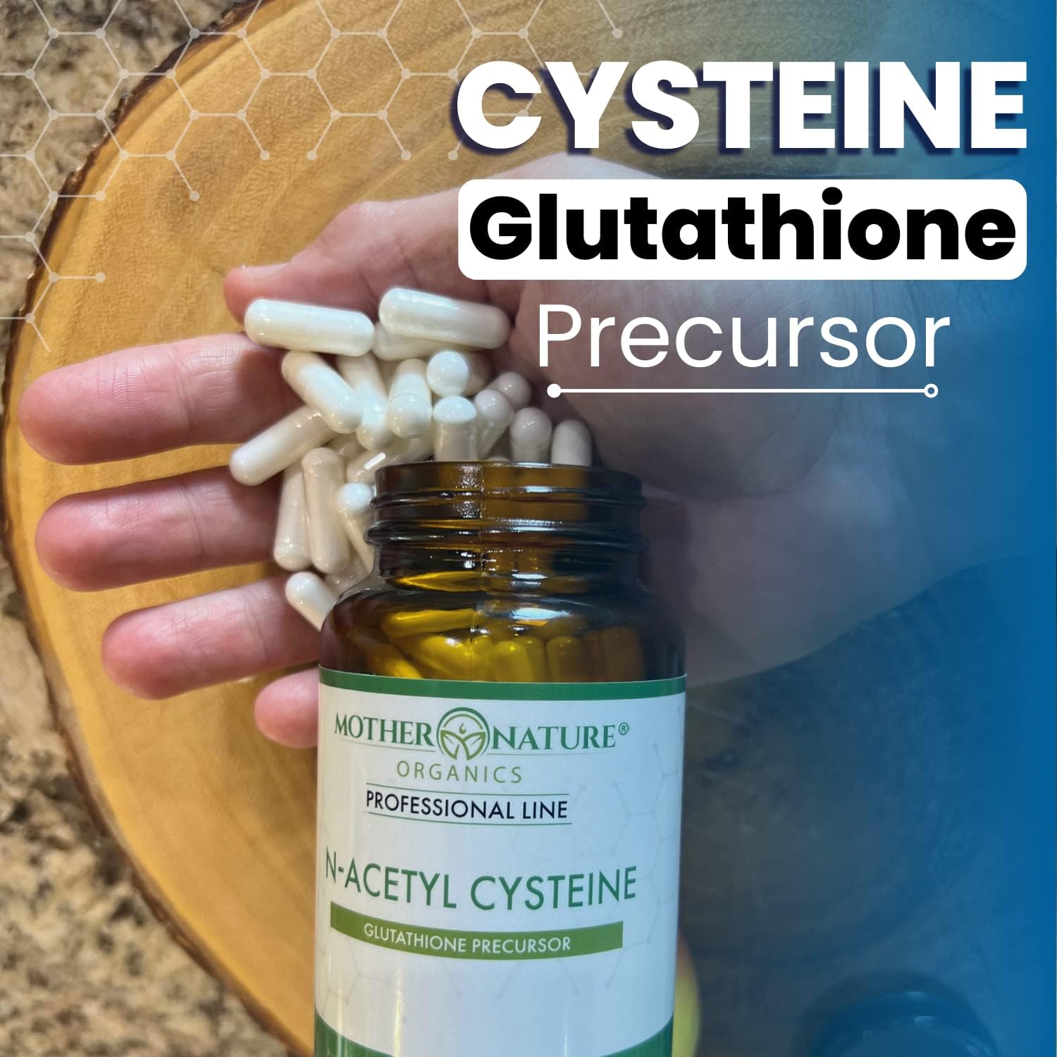 Mother Nature Organics N-Acetyl-L-Cysteine (NAC) 900mg Capsules - Powerful Antioxidant for Liver & Immune Support, Respiratory & Heart Health - 120 Count