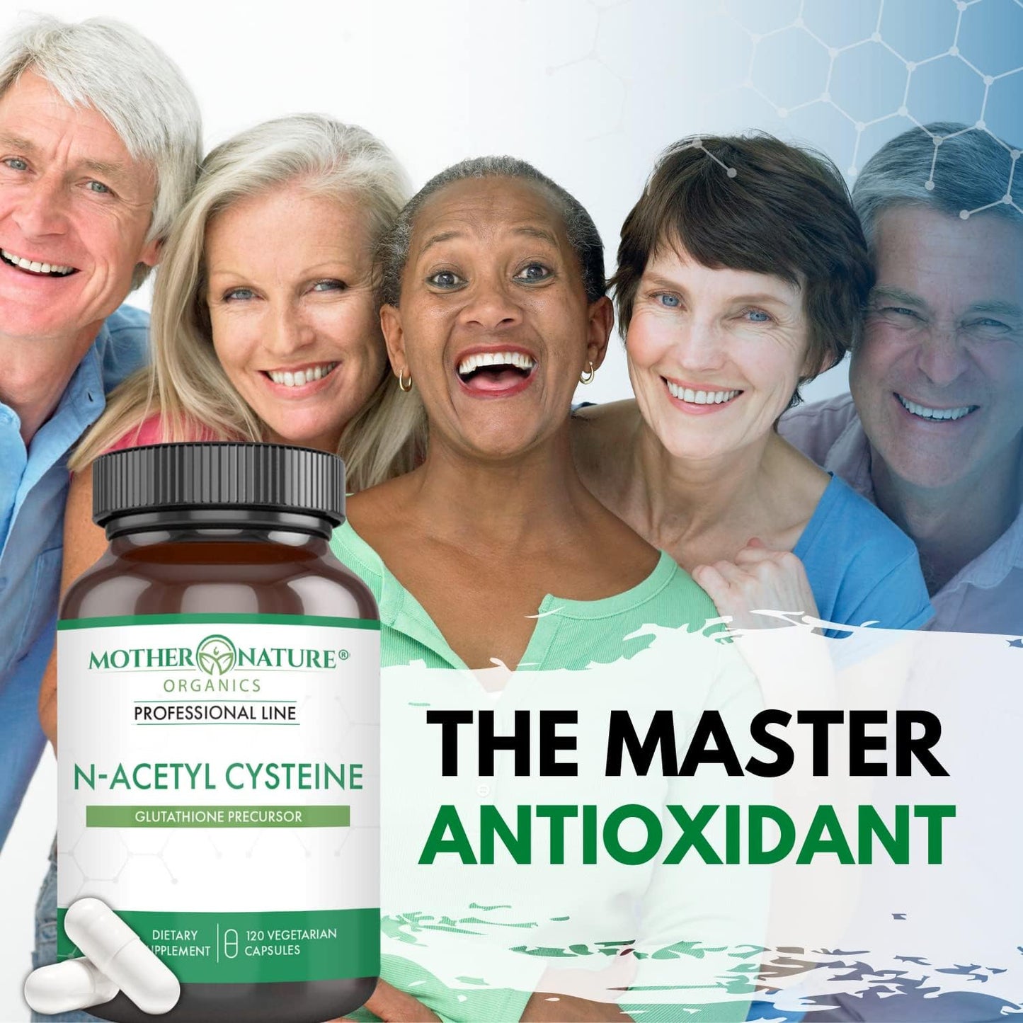 Mother Nature Organics N-Acetyl-L-Cysteine (NAC) 900mg Capsules - Powerful Antioxidant for Liver & Immune Support, Respiratory & Heart Health - 120 Count