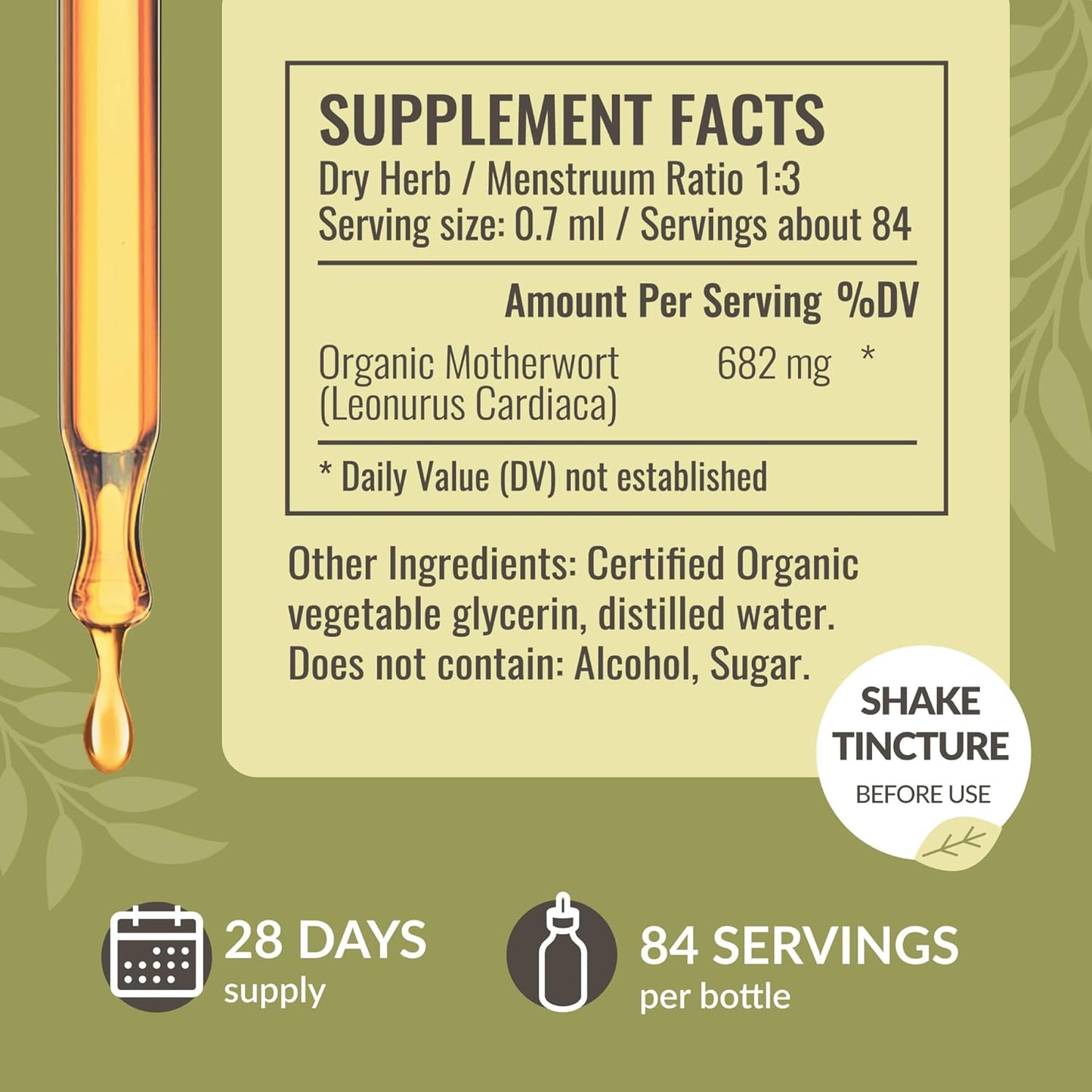 Motherwort & Ashwagandha Herbal Liquid Drops Kit - 2 fl oz Bundle - Vegan, Non-GMO, Sugar & Alcohol-Free - 2 Pack