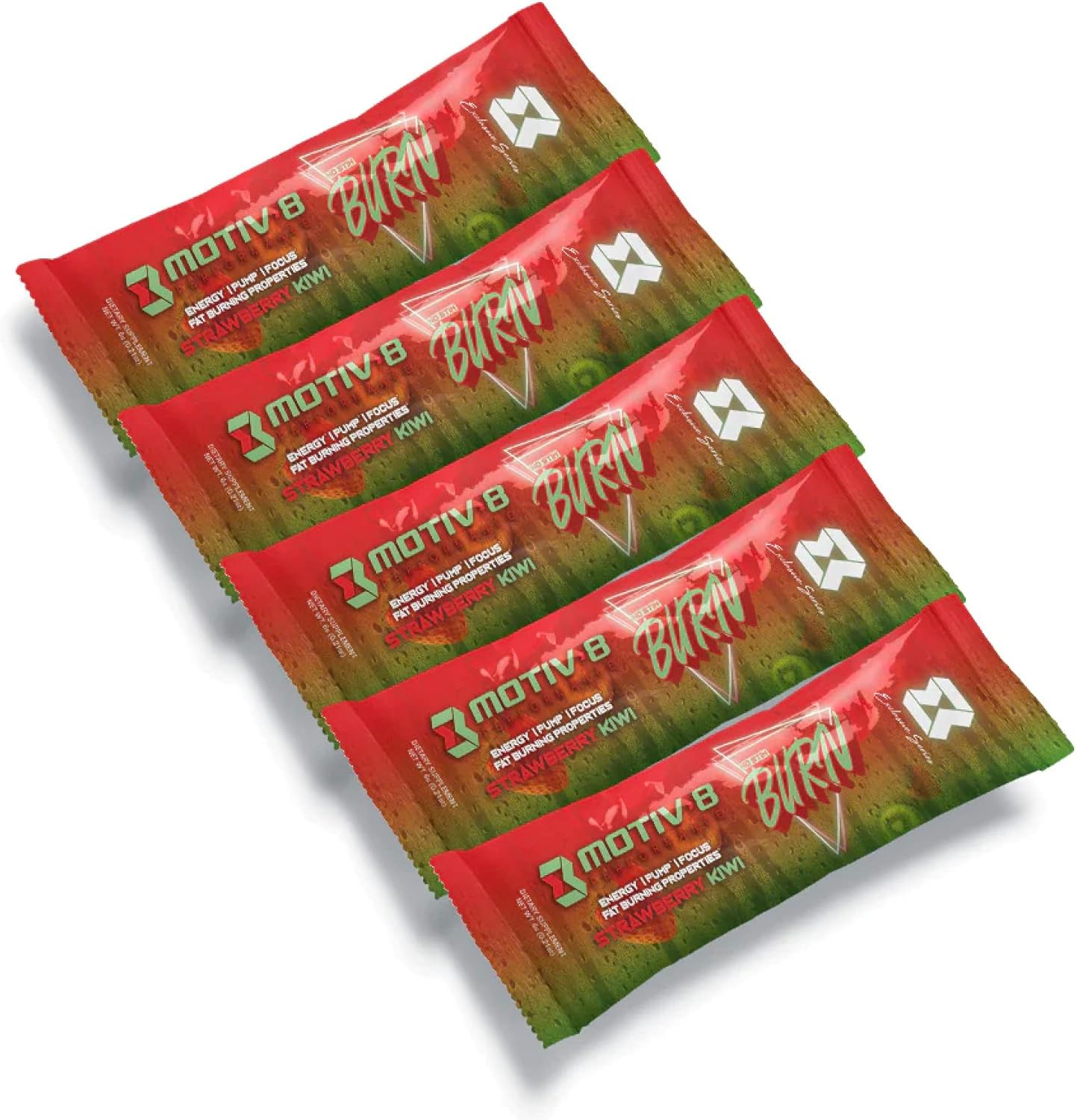 Motiv-8 Strawberry Kiwi Non Stim Pre-Workout for Energy, Focus, and Mood Enhancement (5 Servings)