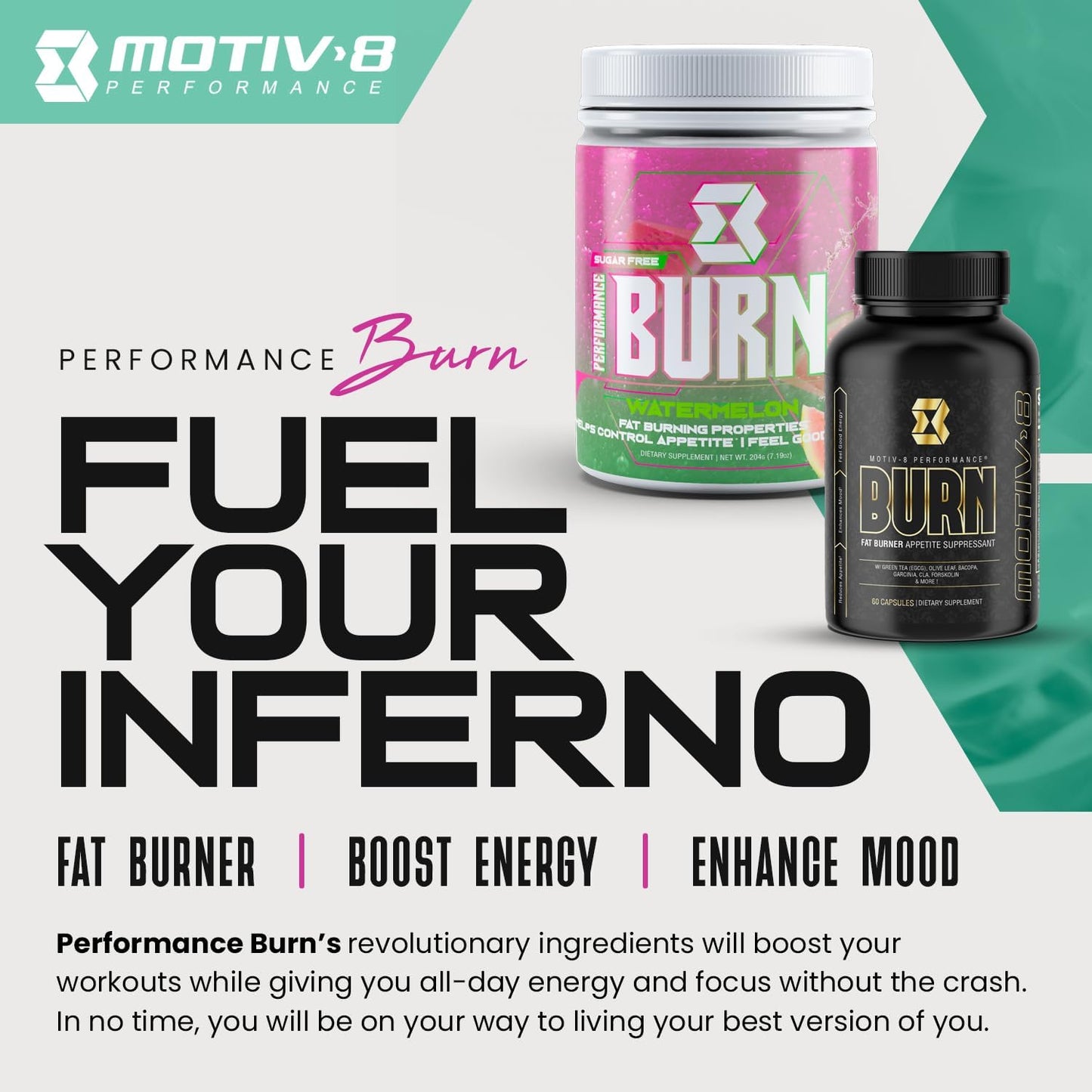 Motiv-8 Sugar-Free Pre-Workout Performance Enhancer, Boost Energy, Focus, and Mood, Improve Workouts, Cherry Lemonade Flavored (30 Servings)