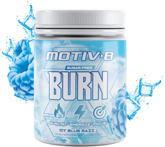 Motiv-8 Sugar-Free Pre-Workout Supplement for Energy, Focus, and Mood Enhancement - 30 Servings, ICY Blue Razz Flavor