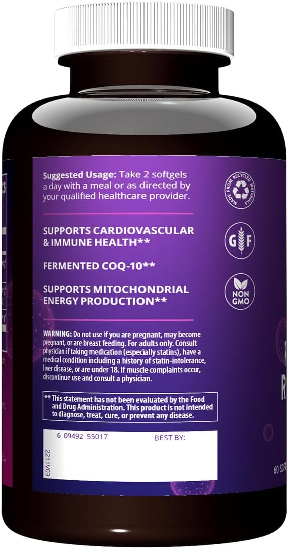 MRM Nutrition CoQ-10 Resveratrol Red Yeast Rice Supplement for Heart Health and Healthy Aging - Gluten-Free with Powerful Antioxidants, 30 Servings