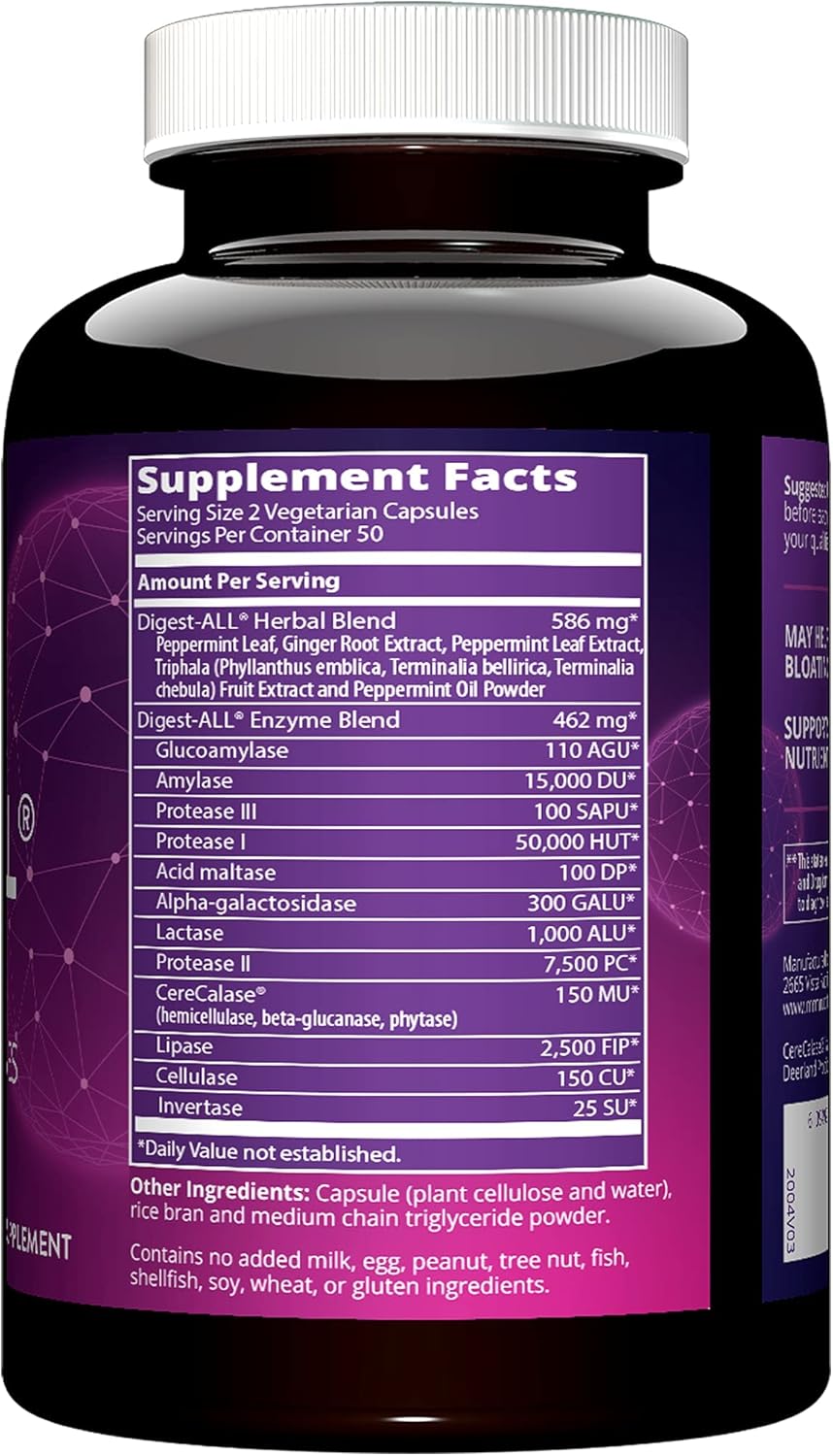 MRM Nutrition Digest-All Enzymes for Improved Digestion and Absorption - Vegetarian, Gluten-Free, 50 Servings - Lactase, Amylase, Lipase - Reduce Bloating and Gas