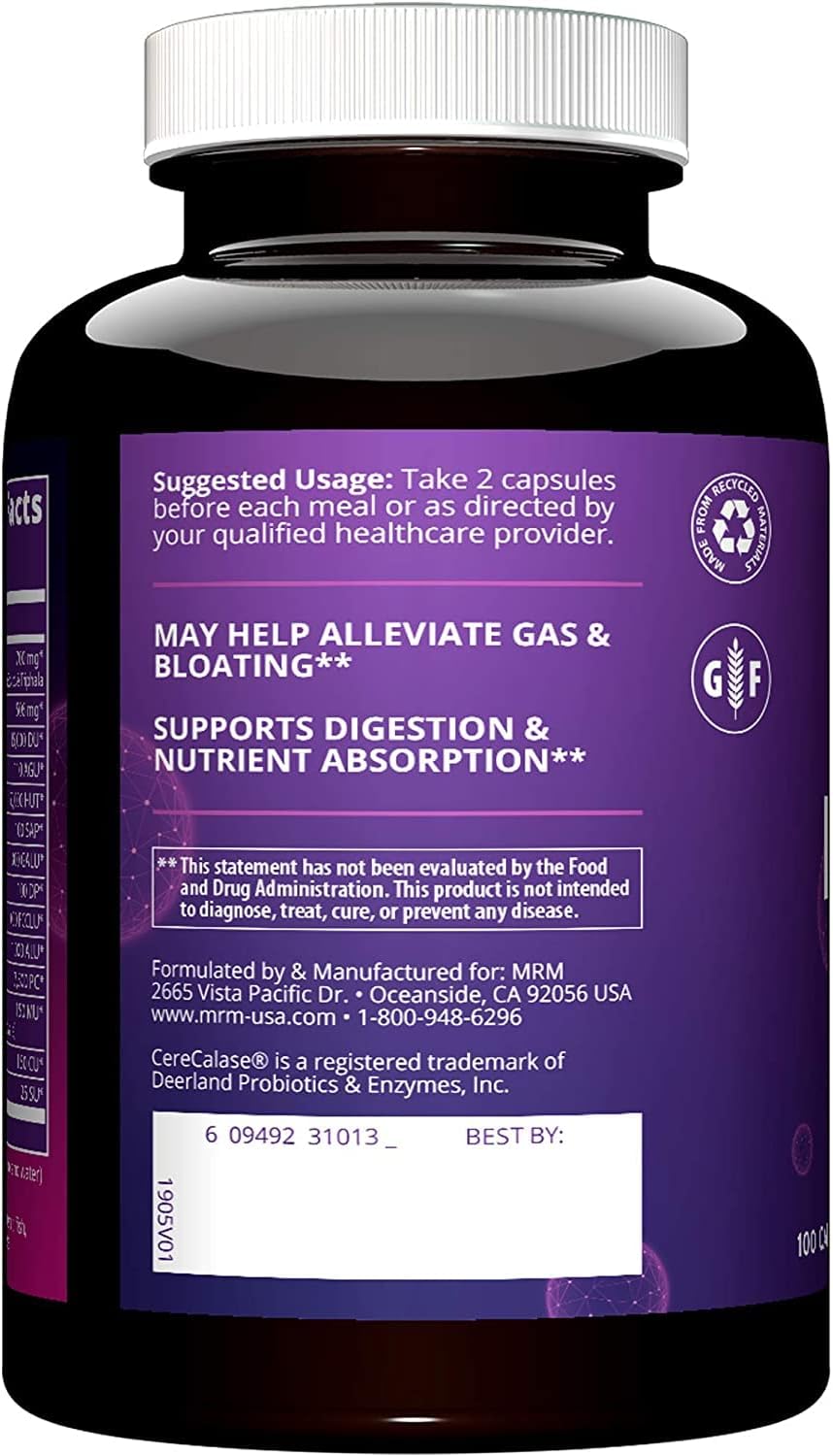 MRM Nutrition Digest-All Enzymes for Improved Digestion and Absorption - Vegetarian, Gluten-Free, 50 Servings - Lactase, Amylase, Lipase - Reduce Bloating and Gas