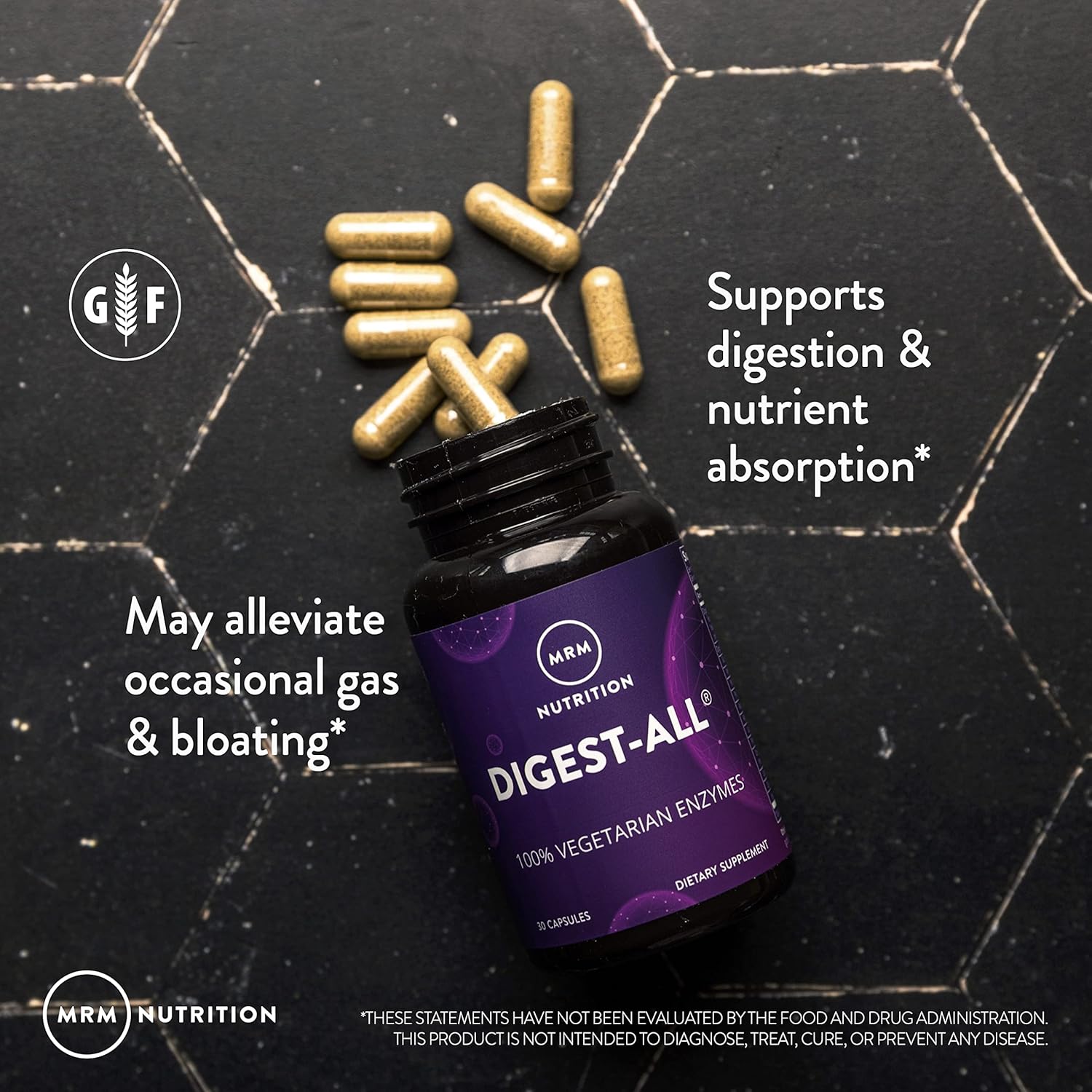 MRM Nutrition Digest-All Enzymes for Improved Digestion and Absorption - Vegetarian, Gluten-Free, 50 Servings - Lactase, Amylase, Lipase - Reduce Bloating and Gas