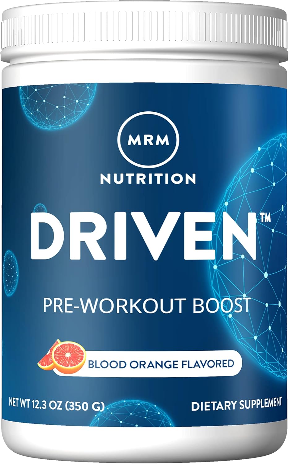 MRM Nutrition Driven Pre-Workout Powder - Blood Orange Flavor with 125mg Caffeine - Muscle, Hydration, and Energy Blends - Vegan and Gluten-Free - 29 Servings