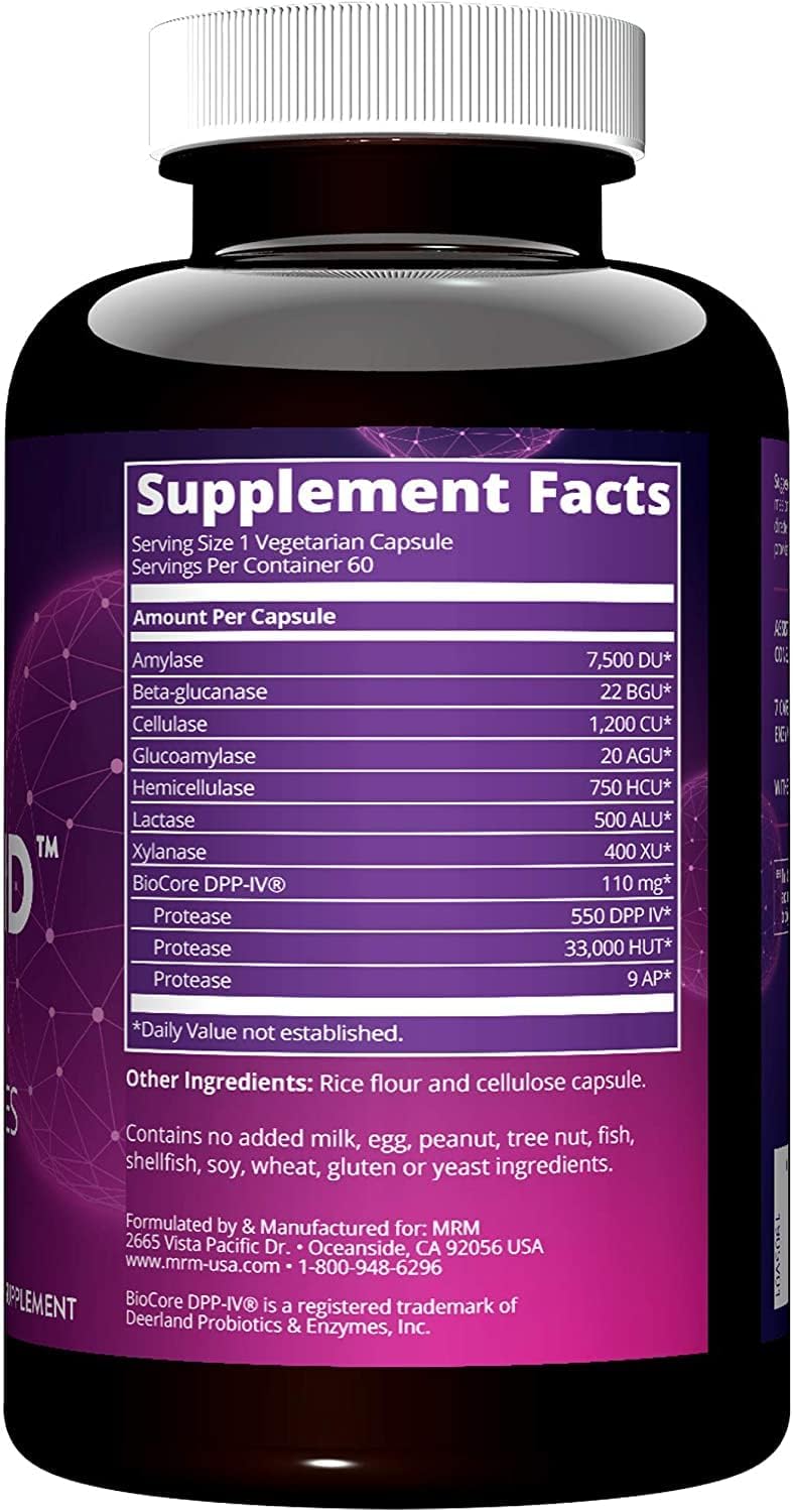 MRM Nutrition Gluten-Aid™ Enzymes for Gluten & Dairy Digestion | BIOCORE DPP-IV® | Gluten-Free | 60 Servings