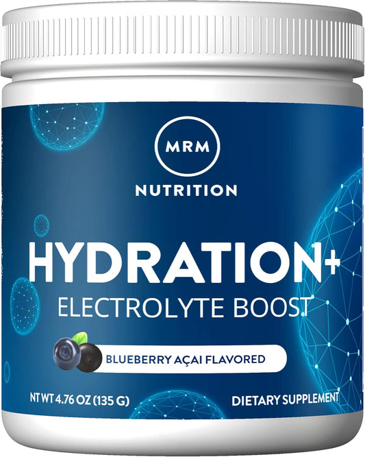 MRM Nutrition Hydration + Blueberry Açai Flavor Electrolyte Boost with Vitamins, 15 Servings, Vegan & Gluten-Free