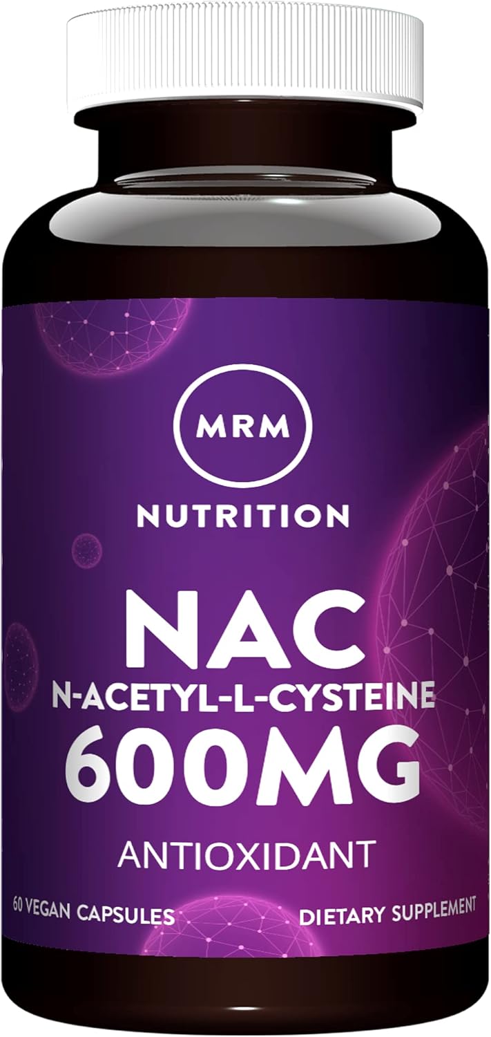 MRM Nutrition N-Acetyl-Cysteine (NAC) 600mg Supplement for Antioxidant, Respiratory, Liver, and Mitochondrial Health - Vegan and Gluten-Free - 60 Servings