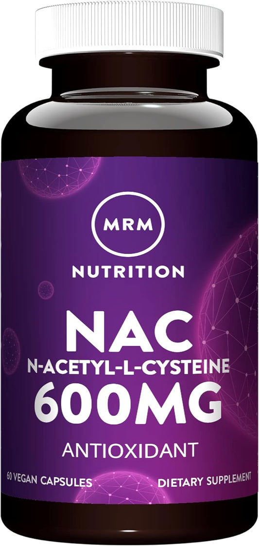 MRM Nutrition N-Acetyl-Cysteine (NAC) 600mg Supplement for Antioxidant, Respiratory, Liver, and Mitochondrial Health - Vegan and Gluten-Free - 60 Servings