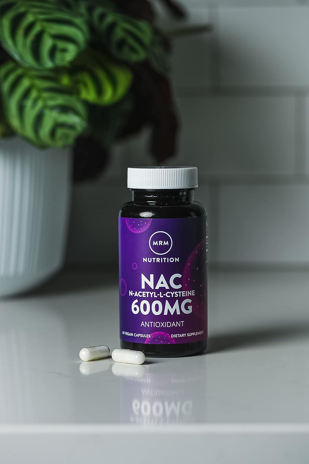 MRM Nutrition N-Acetyl-Cysteine (NAC) 600mg Supplement for Antioxidant, Respiratory, Liver, and Mitochondrial Health - Vegan and Gluten-Free - 60 Servings