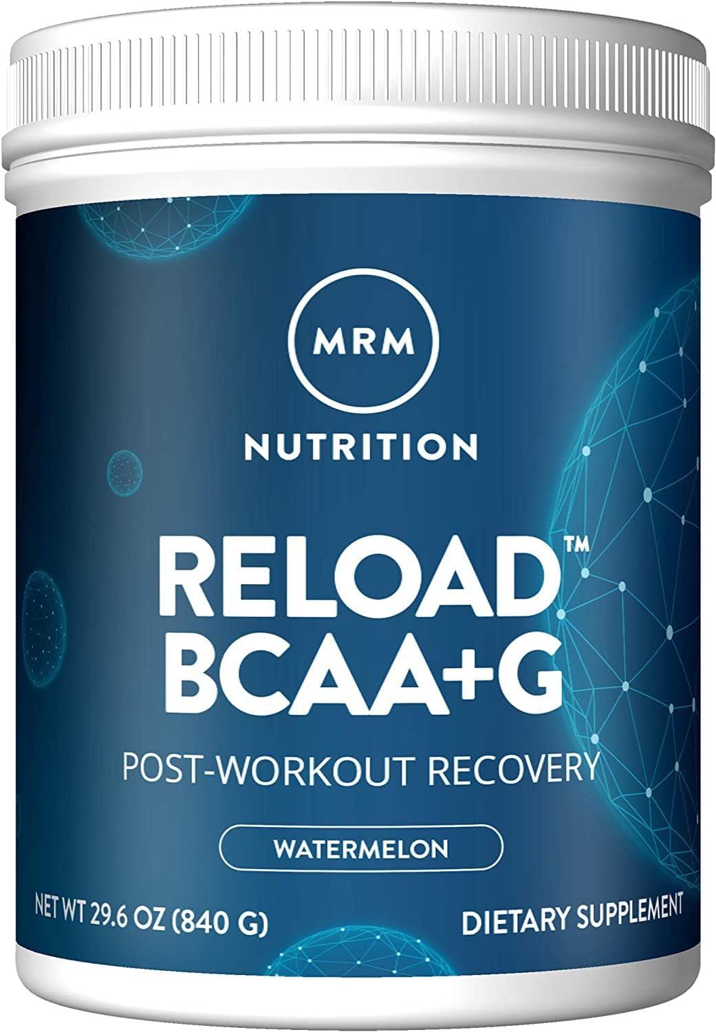 MRM Nutrition Reload BCAA+G Post-Workout Recovery Watermelon Flavor 9.6g Amino Acids CarnoSyn Muscle Recovery Keto Friendly 840g