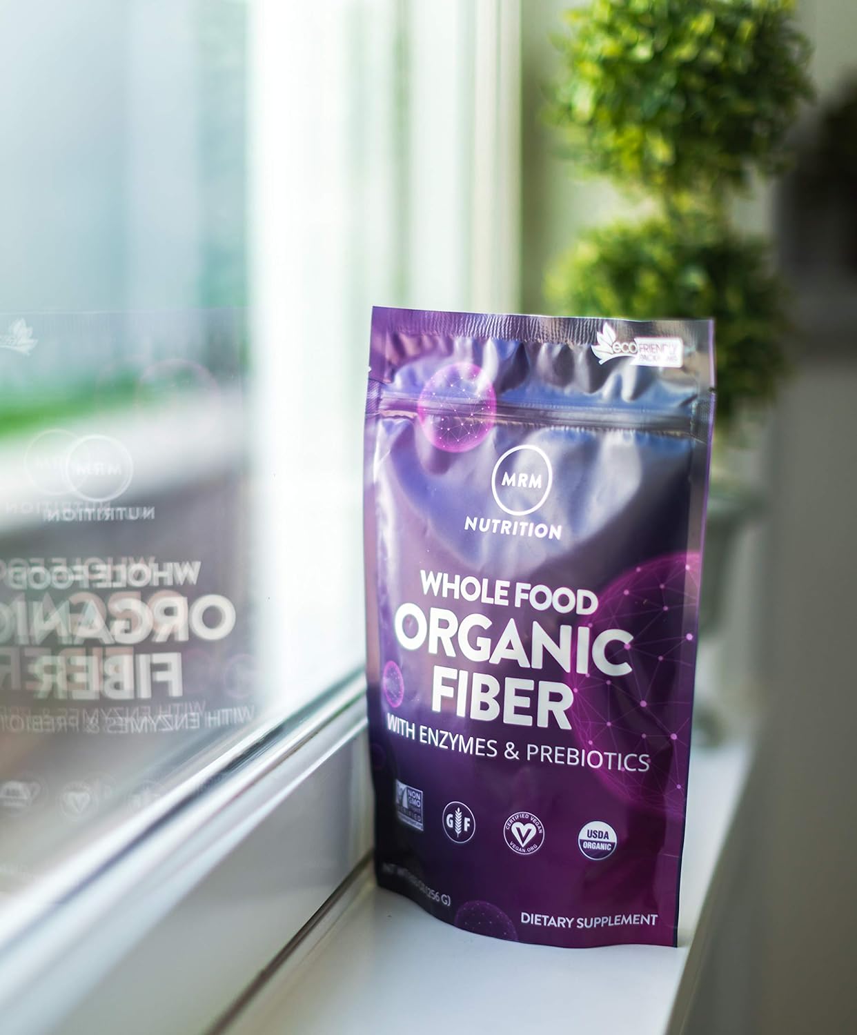 MRM Nutrition Whole Food Organic Fiber Supplement with Enzymes and Prebiotics for Digestive Health and Regularity - 6g Fiber per Serving - 32 Servings