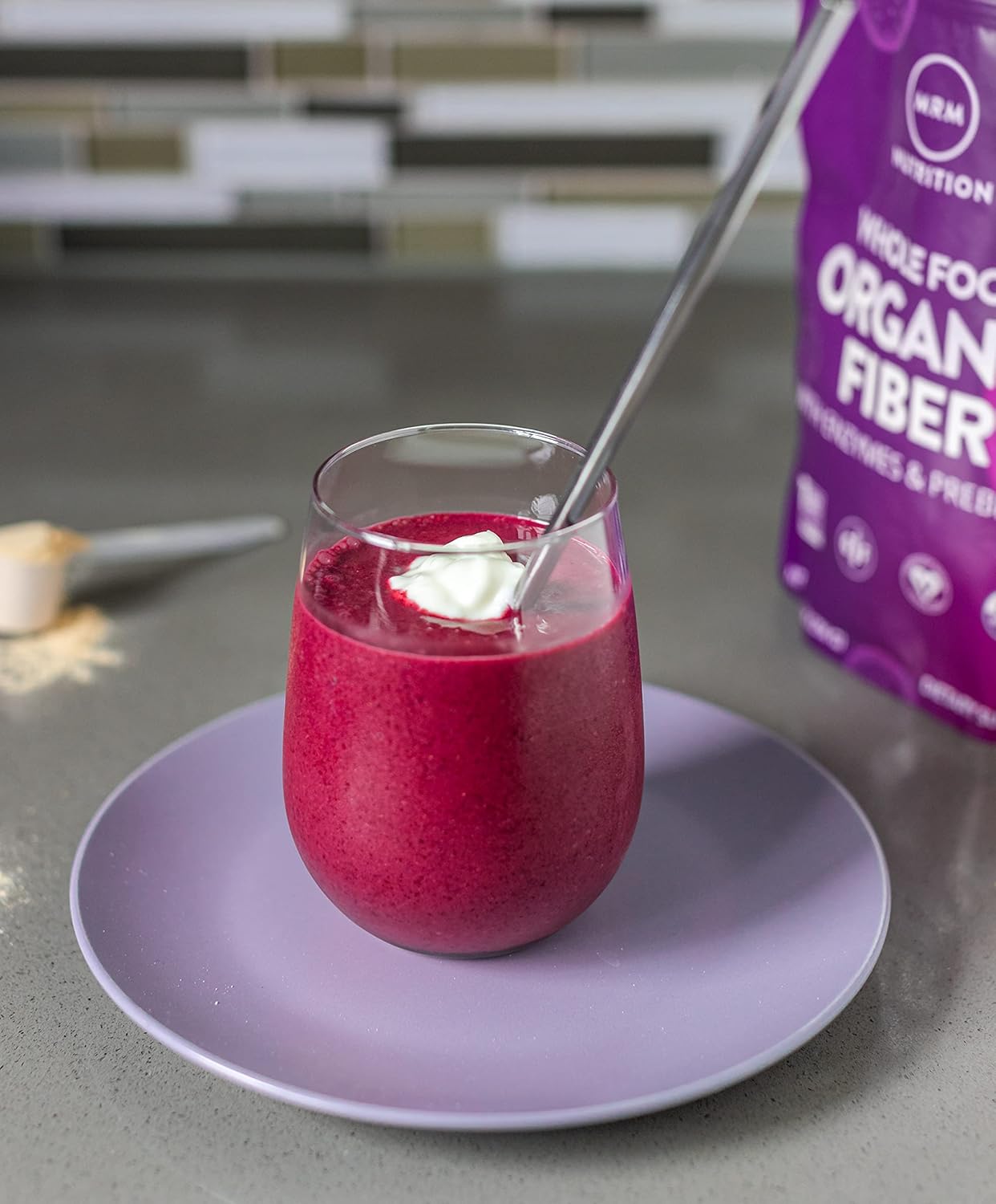 MRM Nutrition Whole Food Organic Fiber Supplement with Enzymes and Prebiotics for Digestive Health and Regularity - 6g Fiber per Serving - 32 Servings