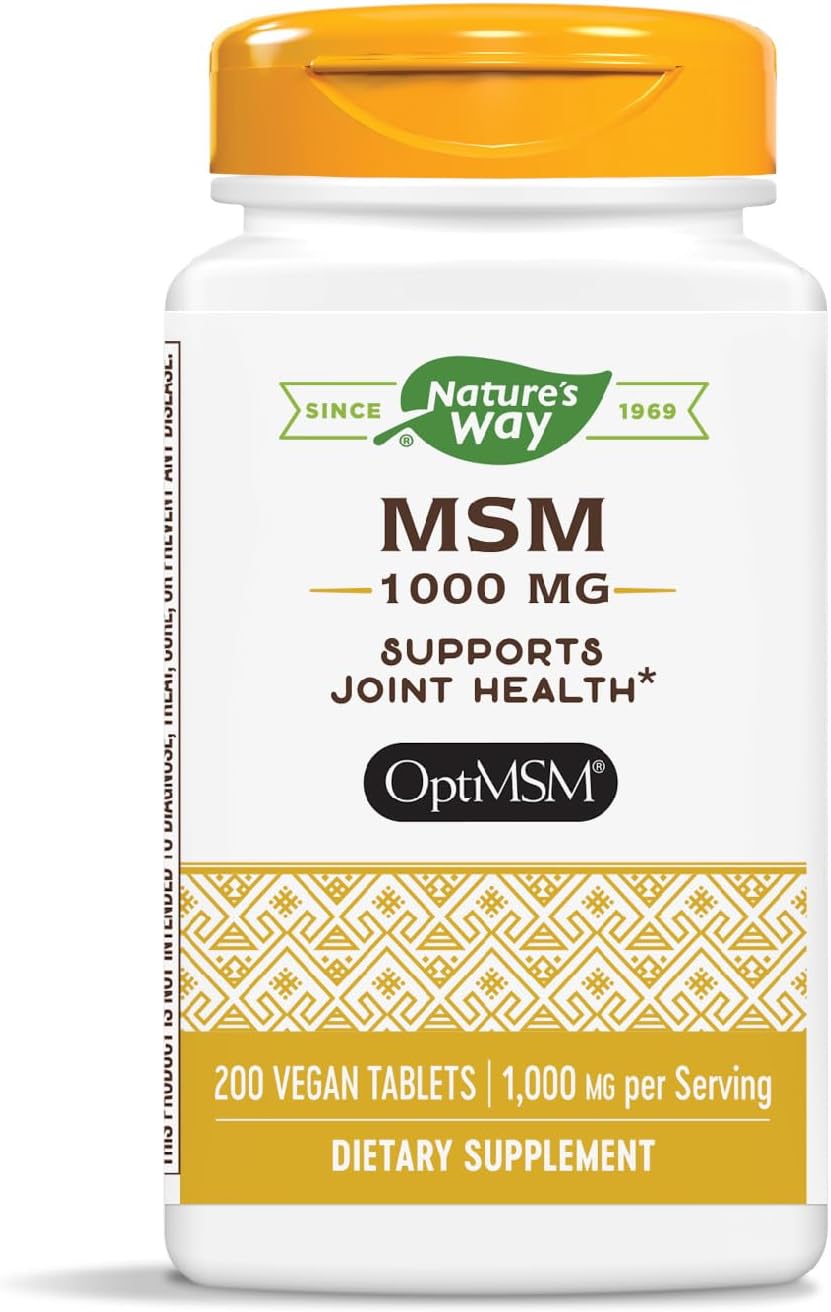 MSM 1000 mg Joint Health Supplement with Methylsulfonylmethane - Gluten-Free Vegan Tablets - 200 Count