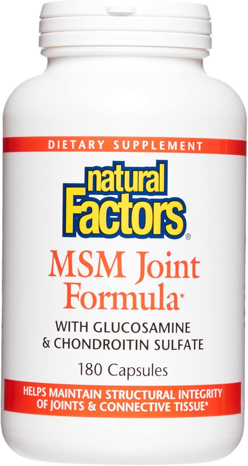 MSM Joint Formula by Natural Factors - 180 Capsules for Healthy Joints & Mobility