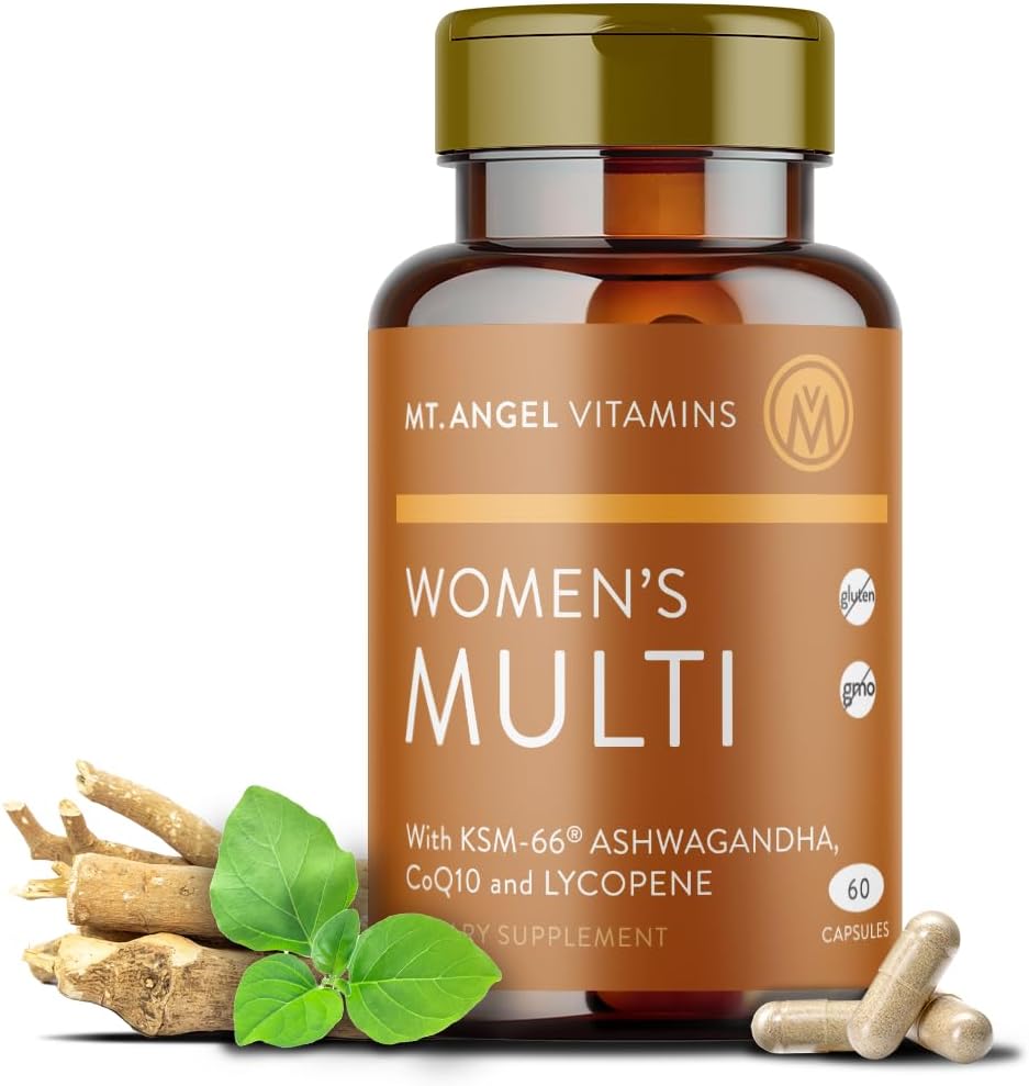Mt. Angel Vitamins Daily Women's Multivitamin with Iron, Calcium, KSM-66 Ashwagandha - 60 Count Capsules